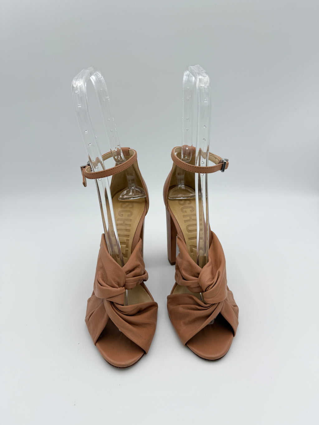 Schutz Nude Leather Sandal Size 8