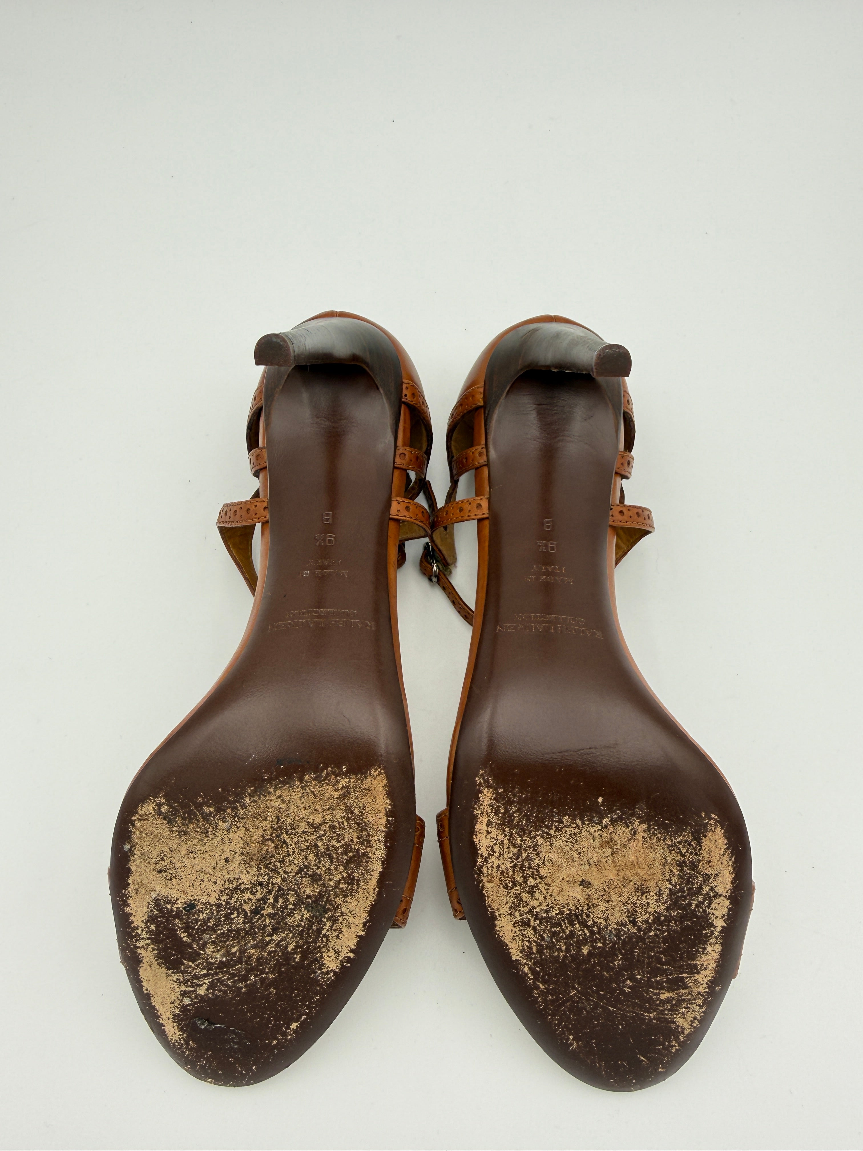 Ralph Lauren vintage brown leather sandal Size 9,5