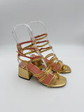 Luiza Barcelos Gold Metal Sandal Size 5 B002 V4