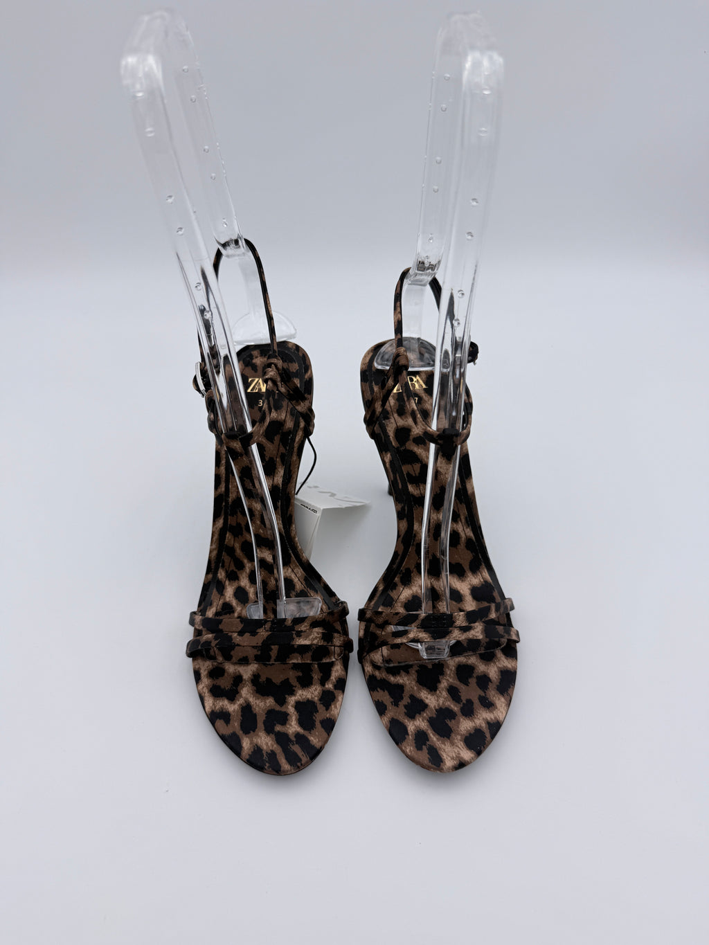 Zara Leopard Satin Sandal Size 37 new