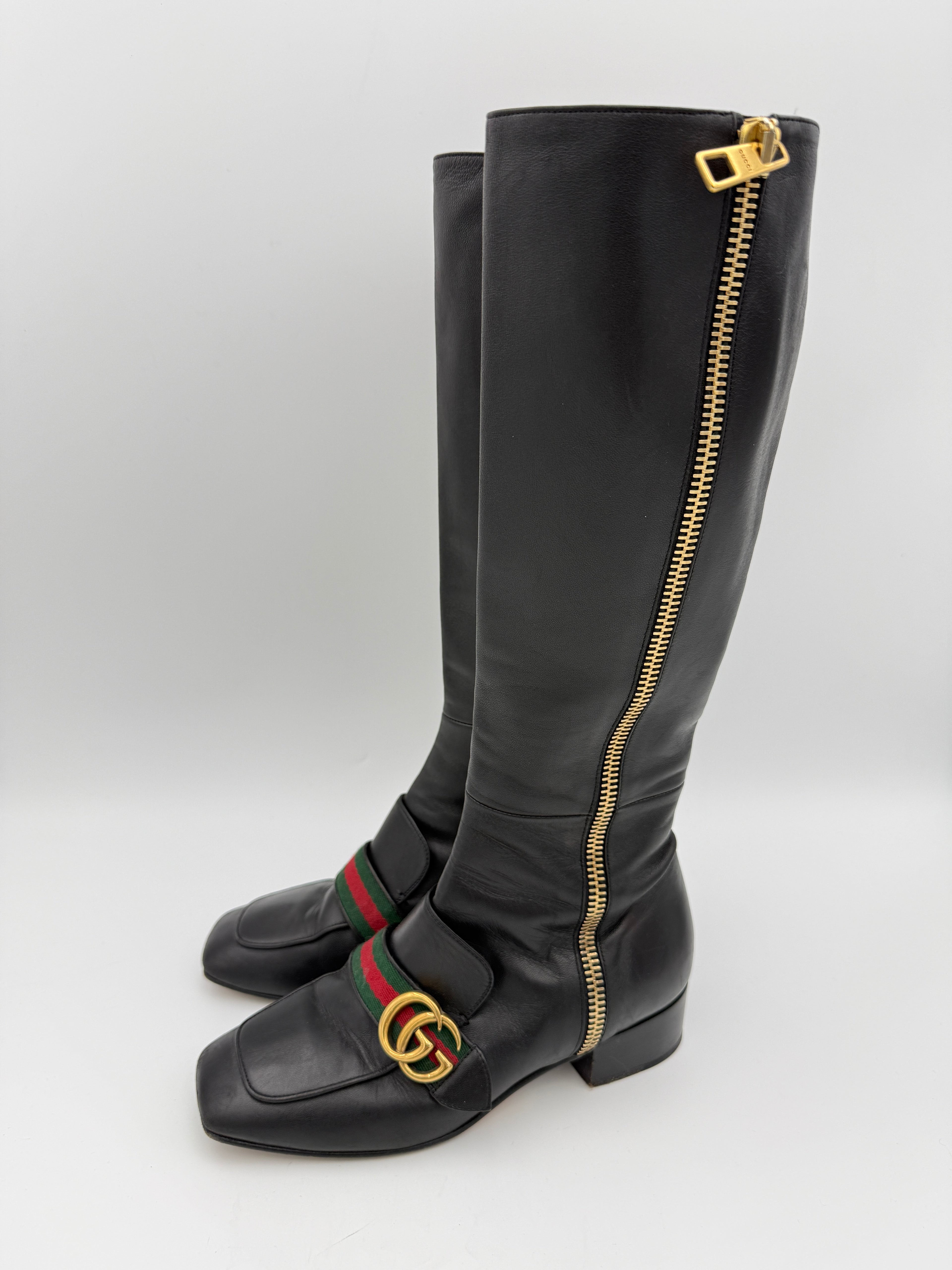 Gucci Marmont Black Boots Size 36,5