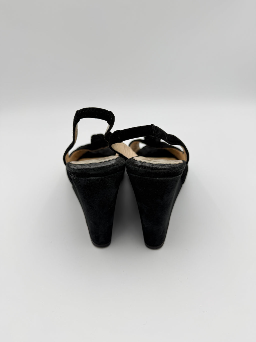 Louboutin Black Suede Wedges Size 40