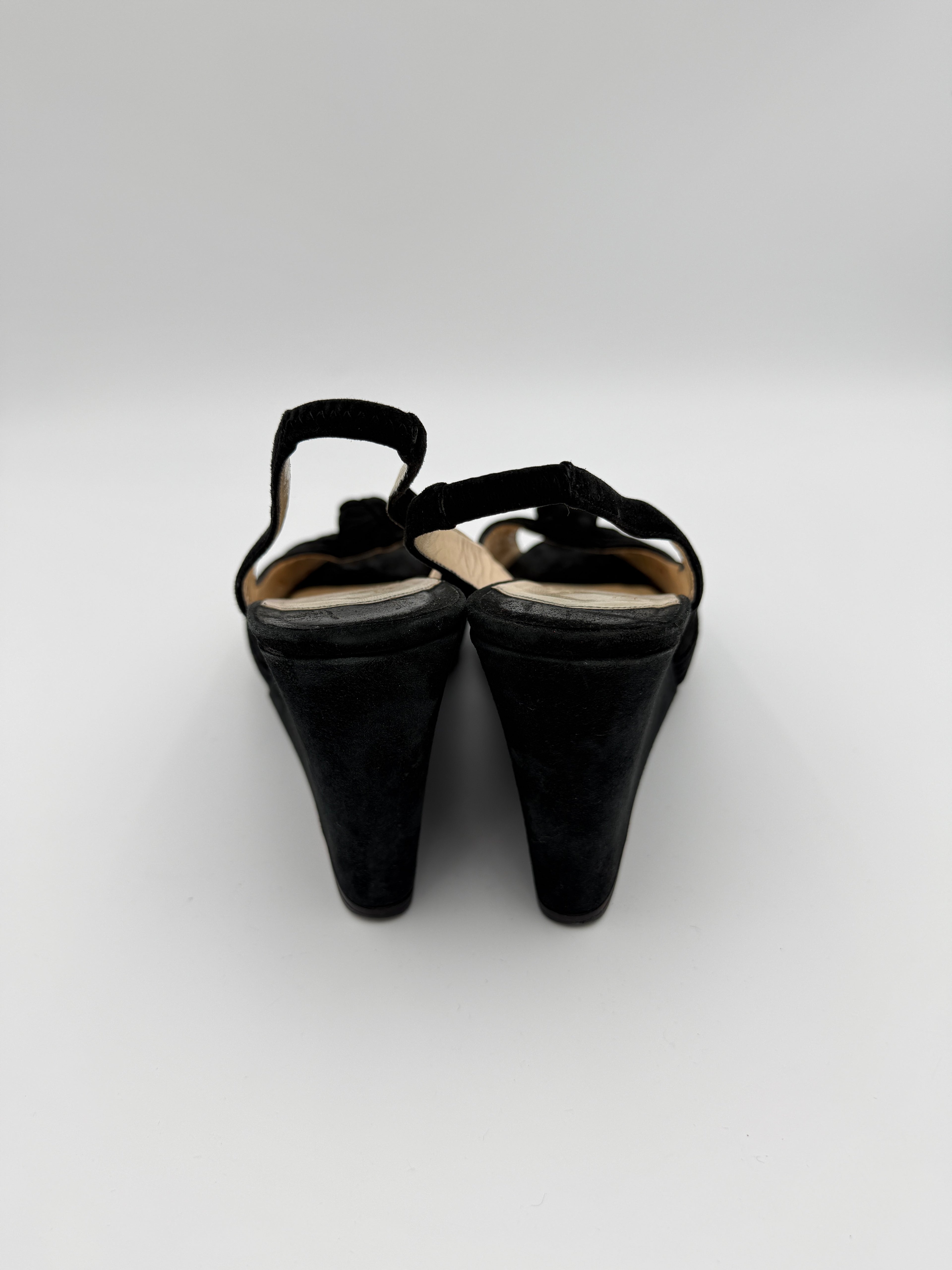 Louboutin Black Suede Wedges Size 40