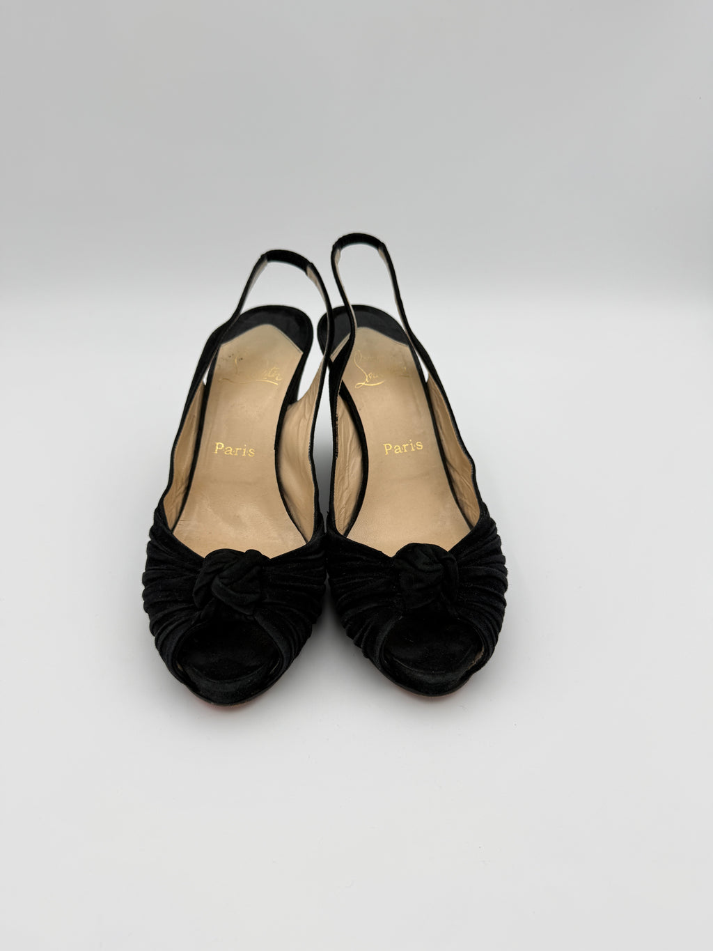 Louboutin Black Suede Wedges Size 40