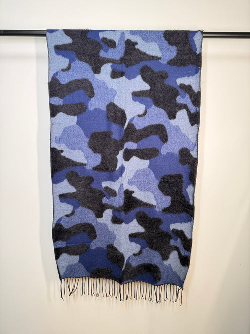 Blue Militar print scarf