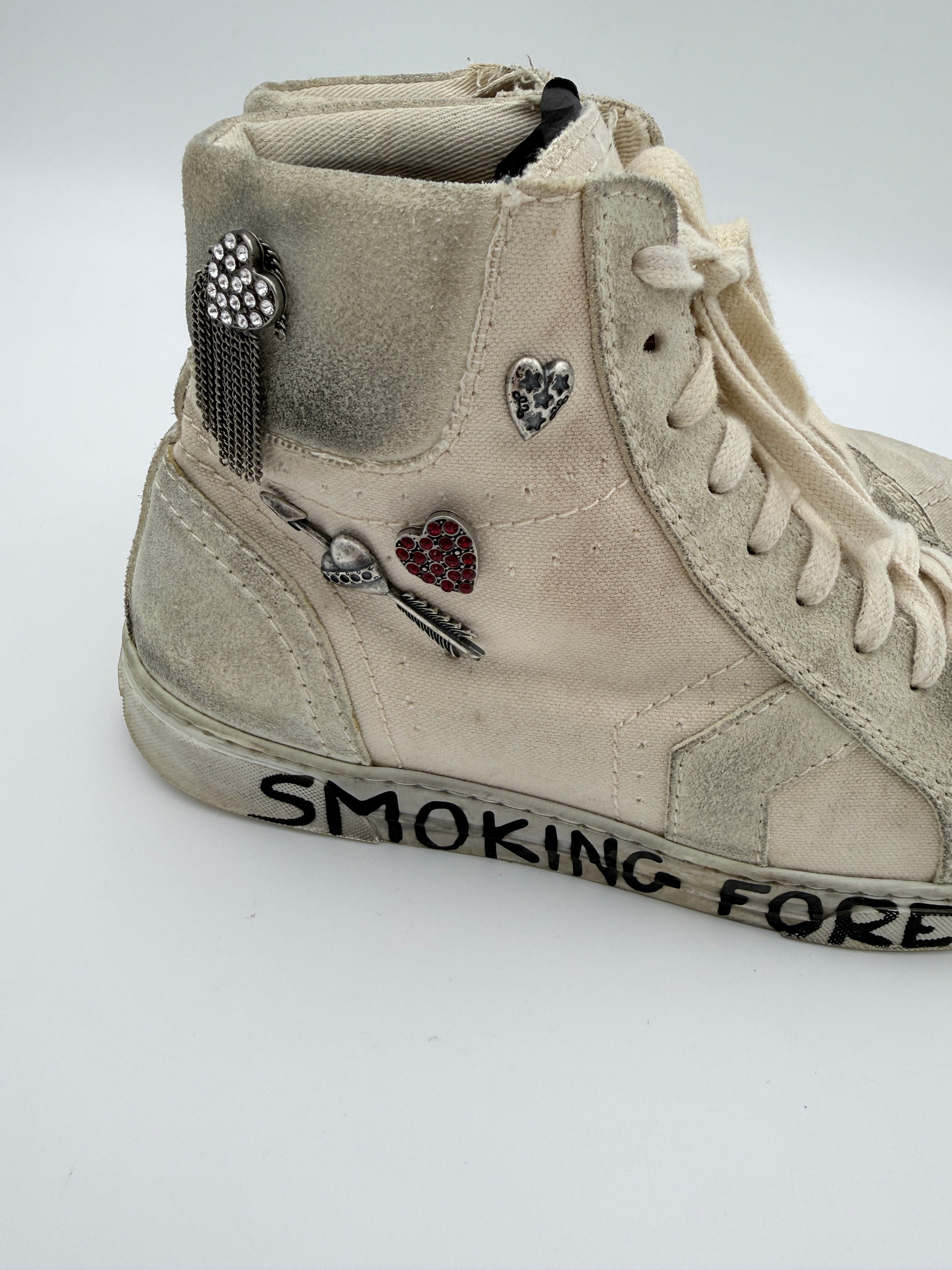 Saint Laurent joe hight top Distressed sneakers size 39