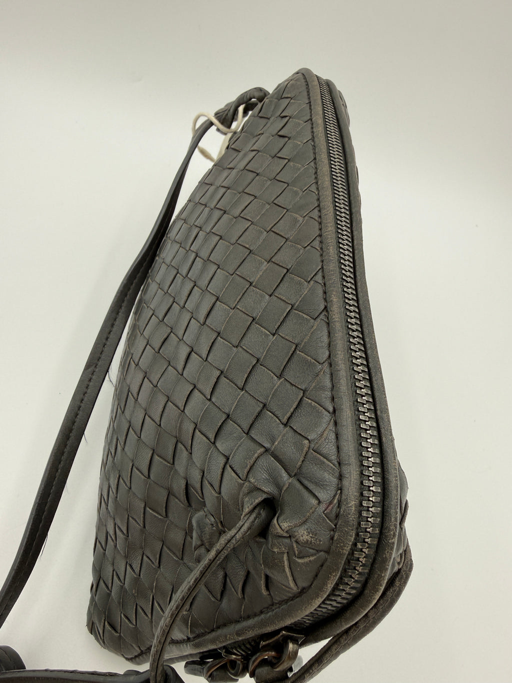 Bottega Veneta Intreciatto Crossbody Dark Gray
