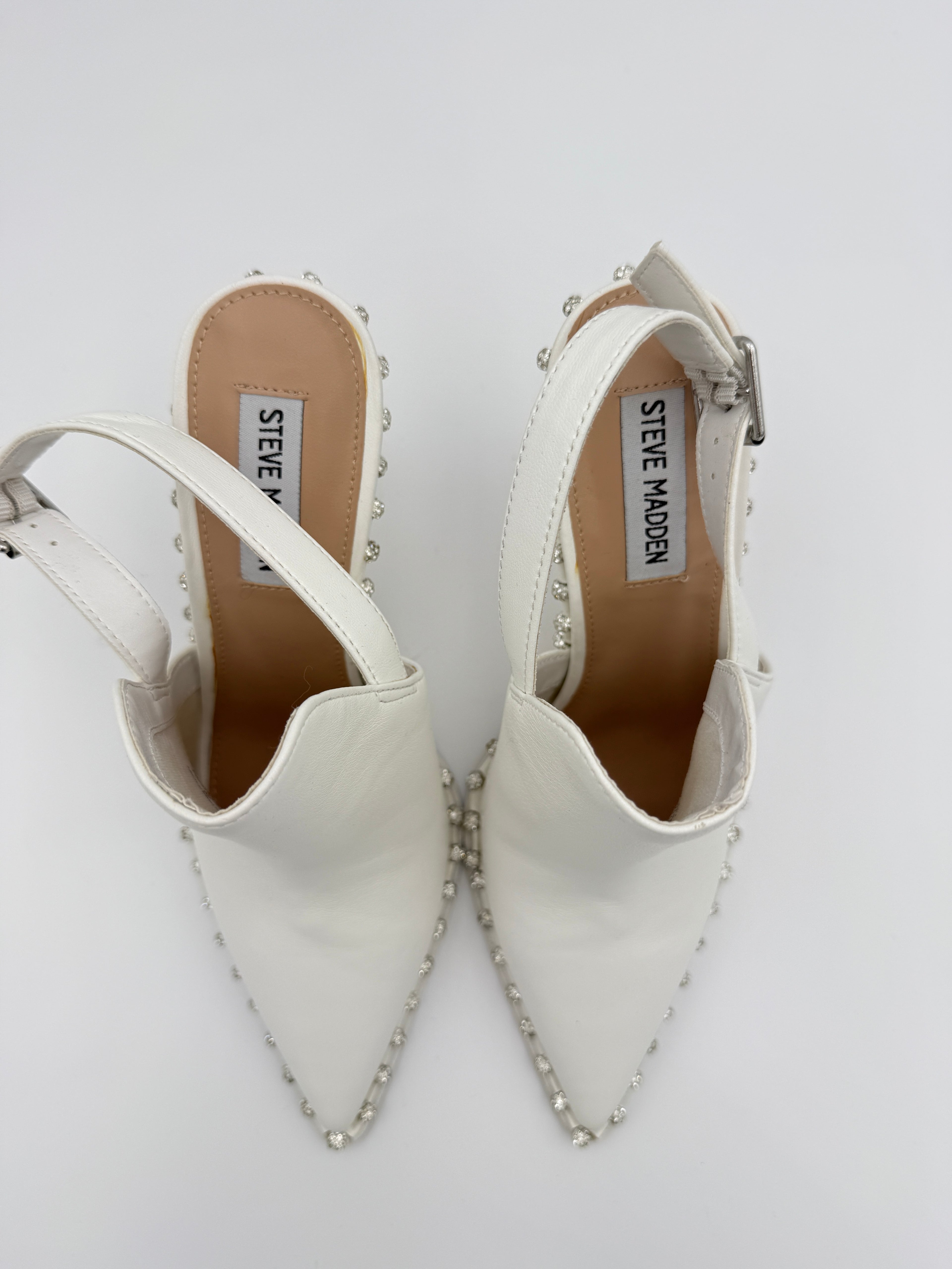 Steve Maden Vivian White heel Size 8