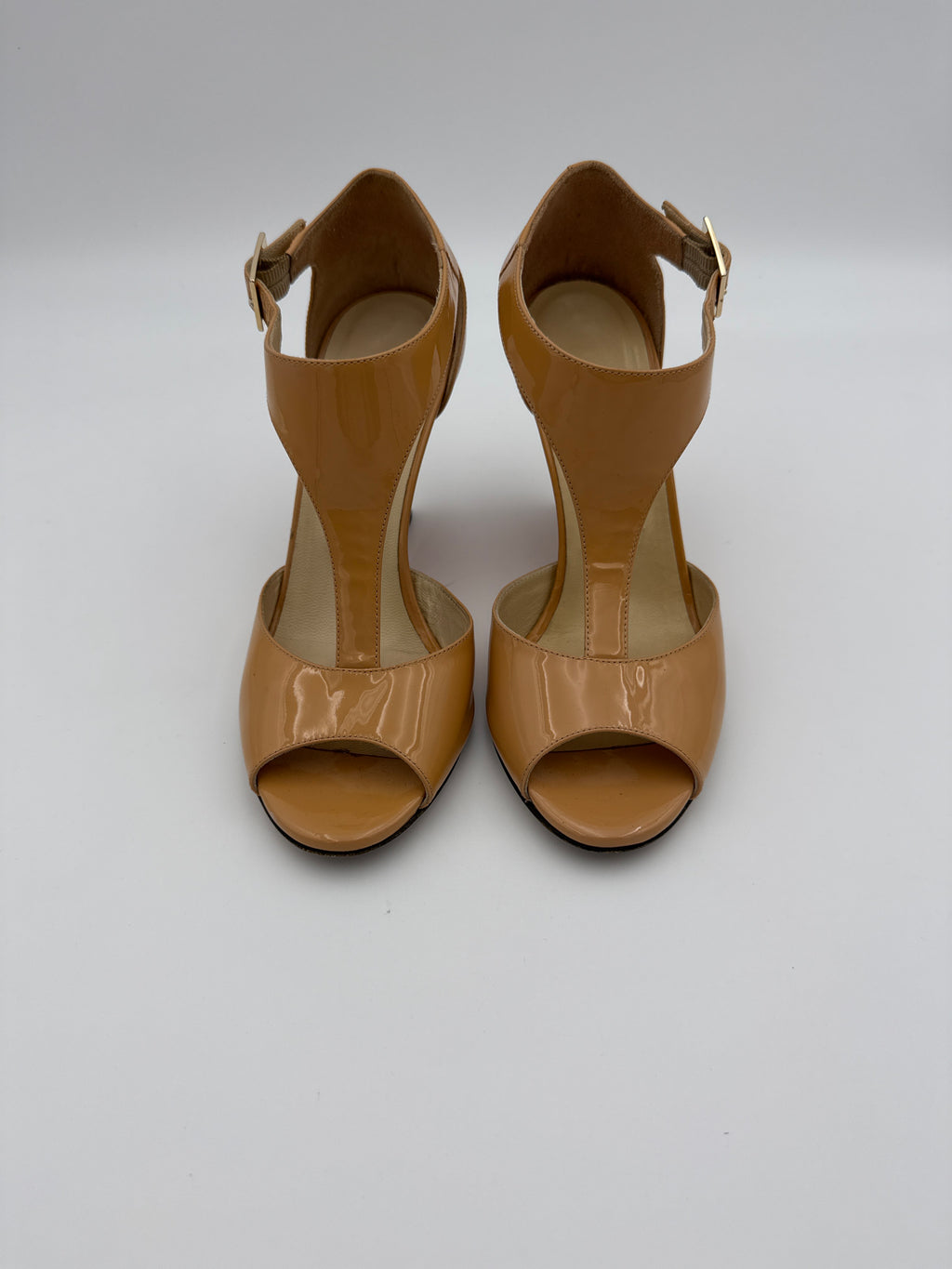 Jimmy Choo Patent Nude wedge size 36 w/ dust