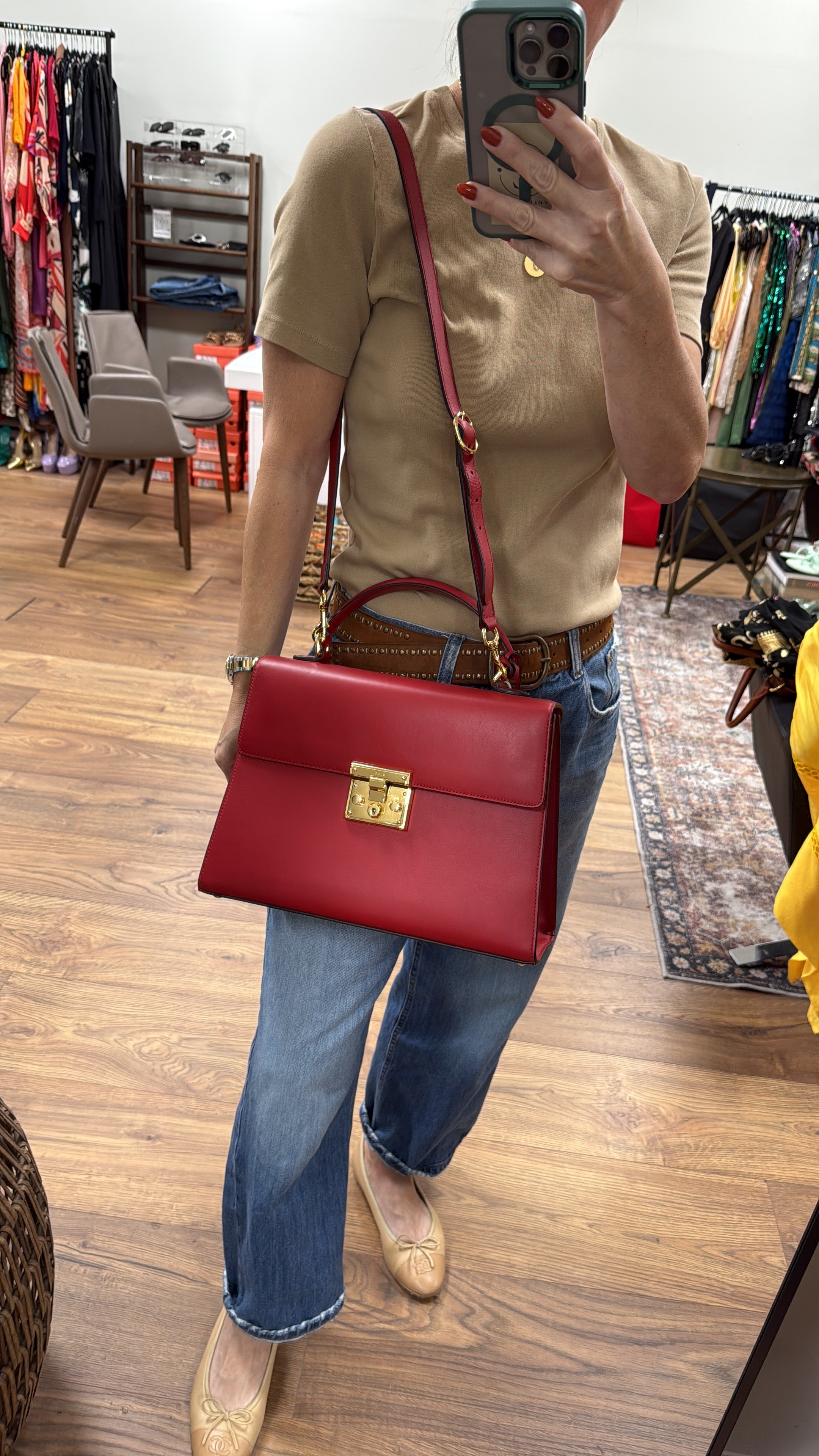 Gucci Padlock Red new with dust