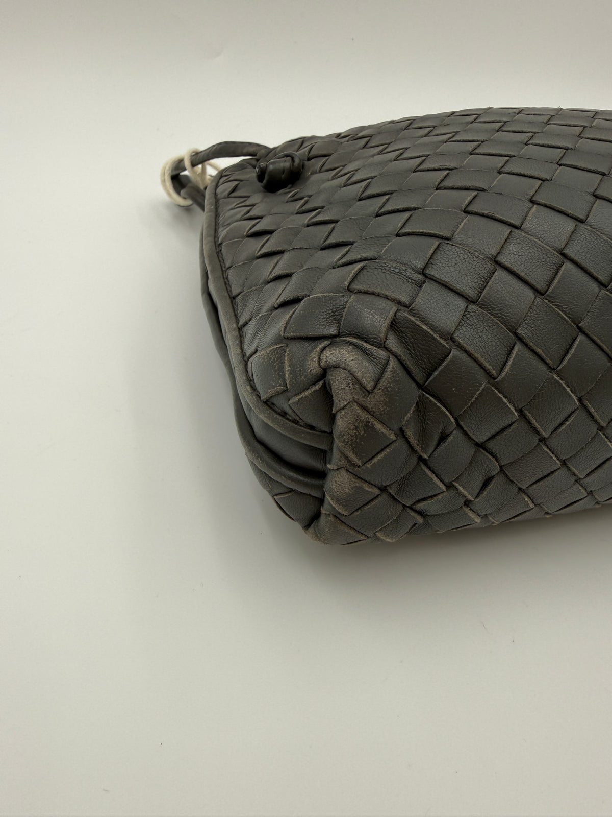 Bottega Veneta Intreciatto Crossbody Dark Gray