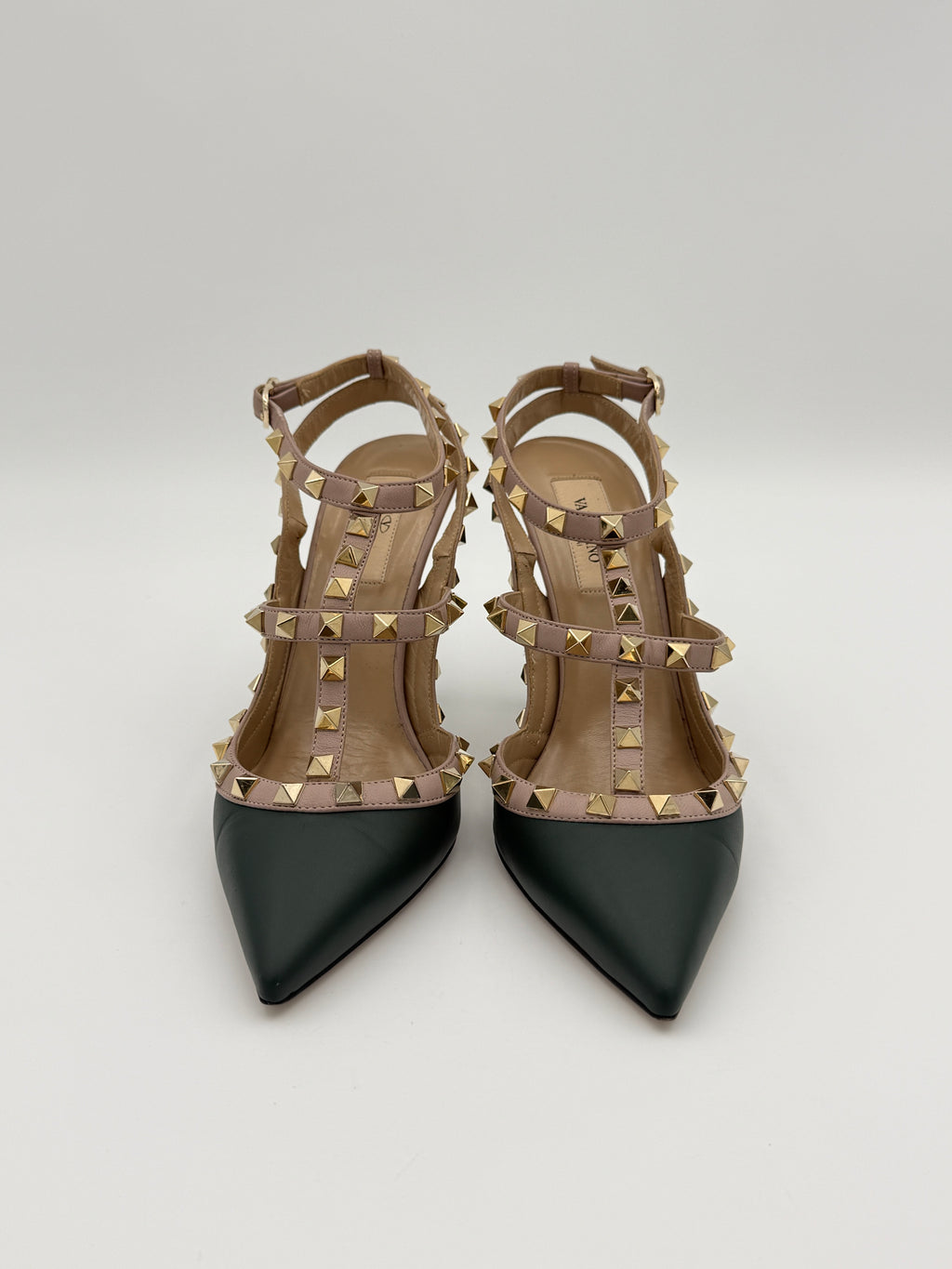 Valentino Rockstud green heel