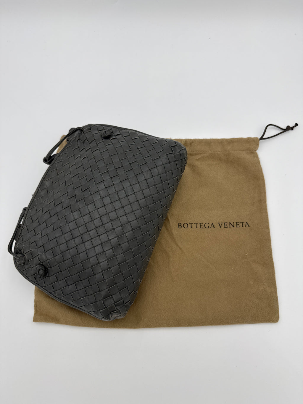 Bottega Veneta Intreciatto Crossbody Dark Gray