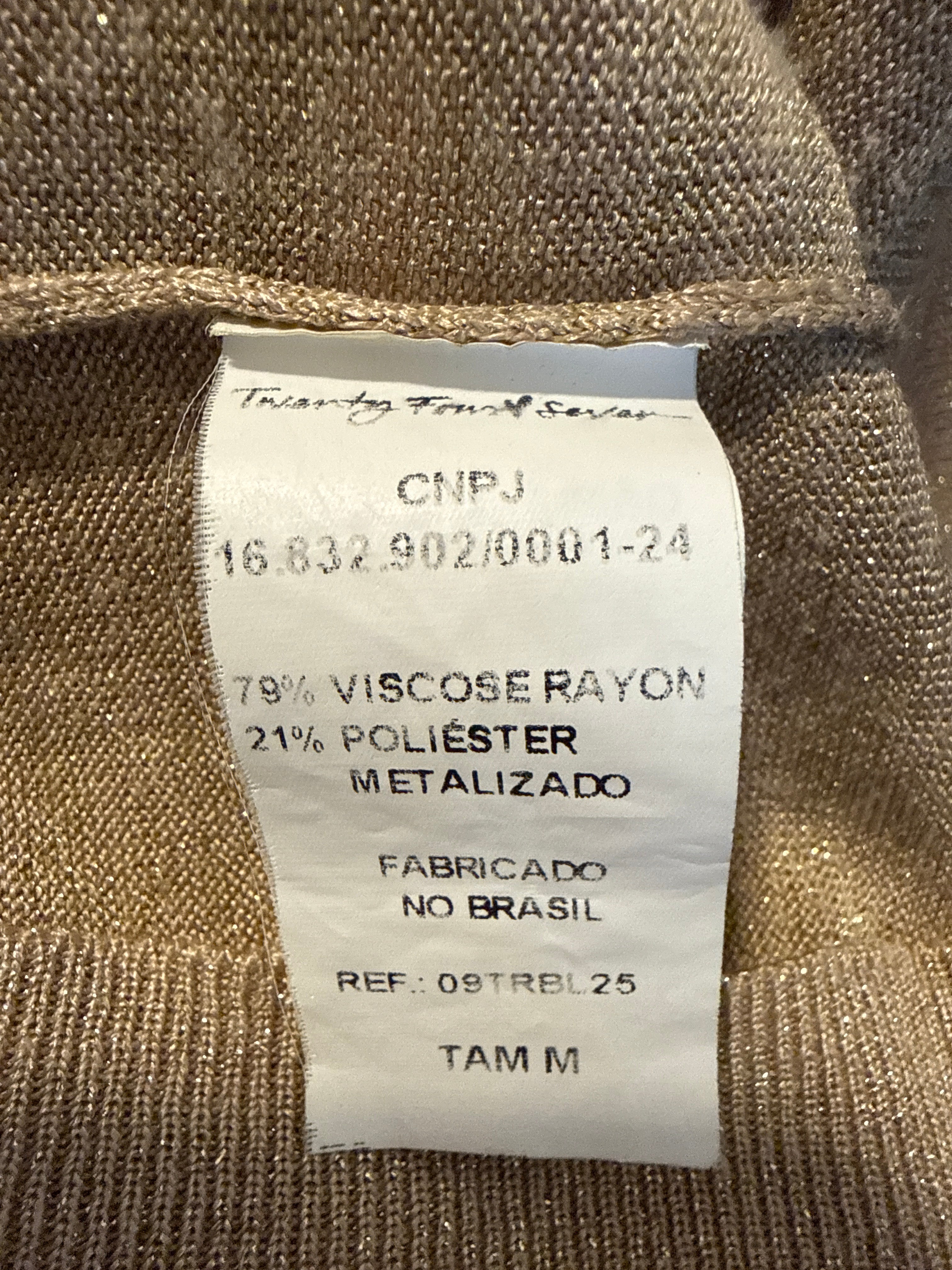 TWENTY FOR SEVEN Metallic Gold Knit  Medium