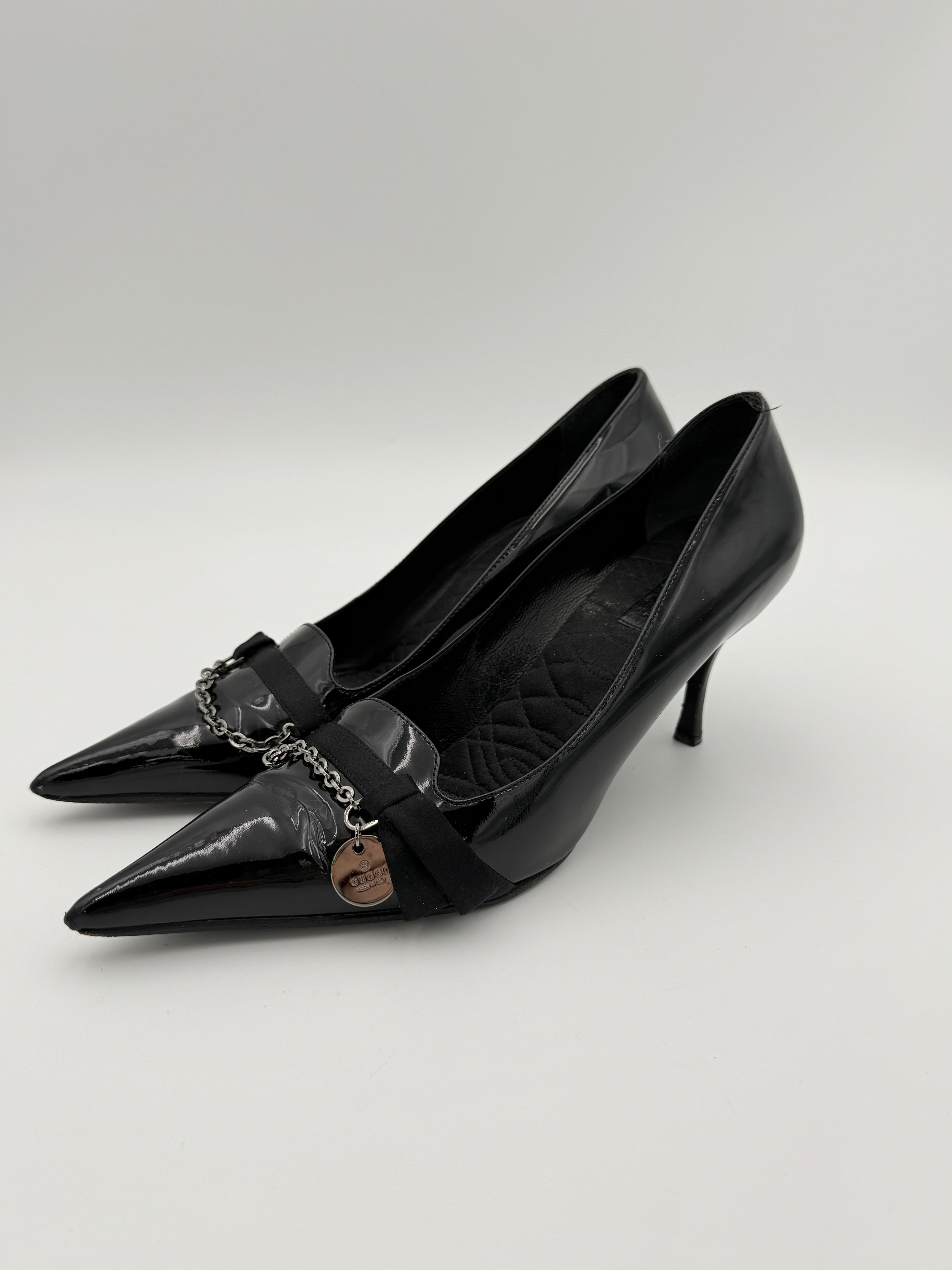 Gucci pointed patent scarpin