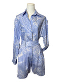 TIG Blue Linen Paisley Print Set Medium