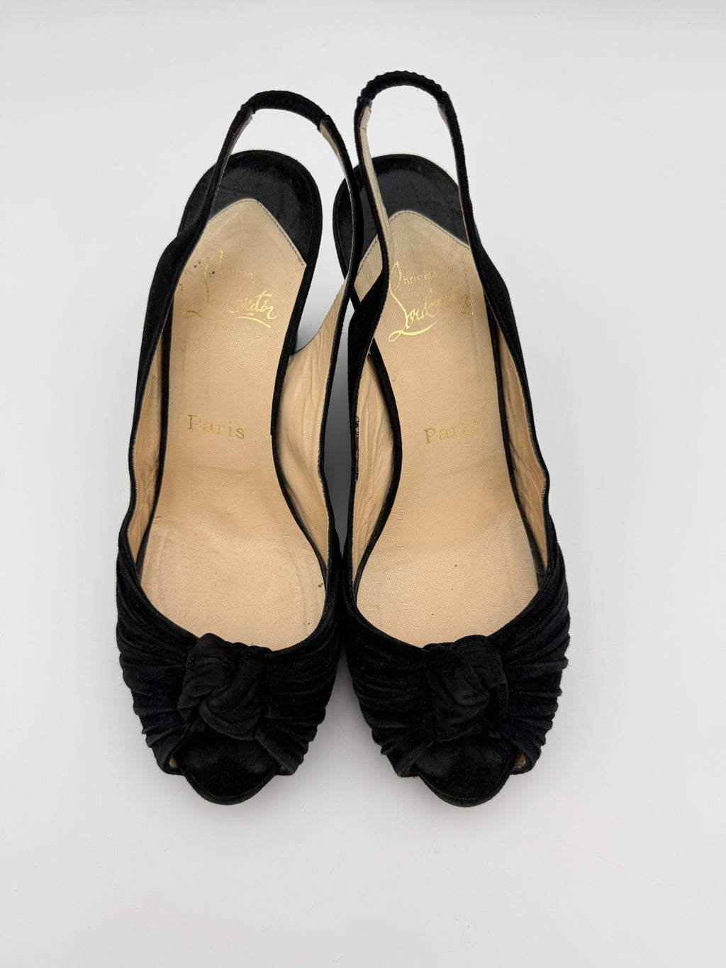 Louboutin Black Suede Wedges Size 40