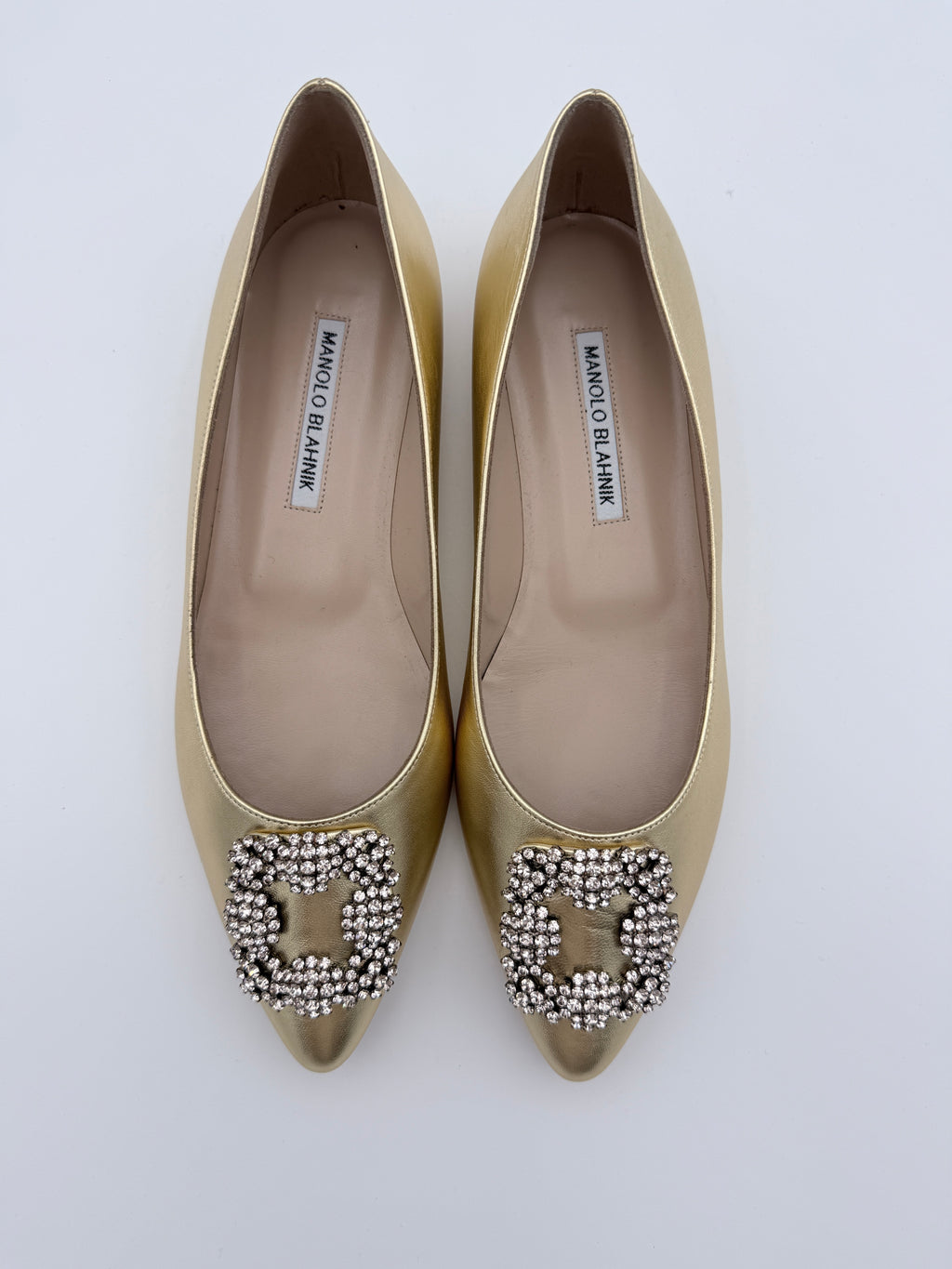 Manolos Hangisi mettalic Flats size 38