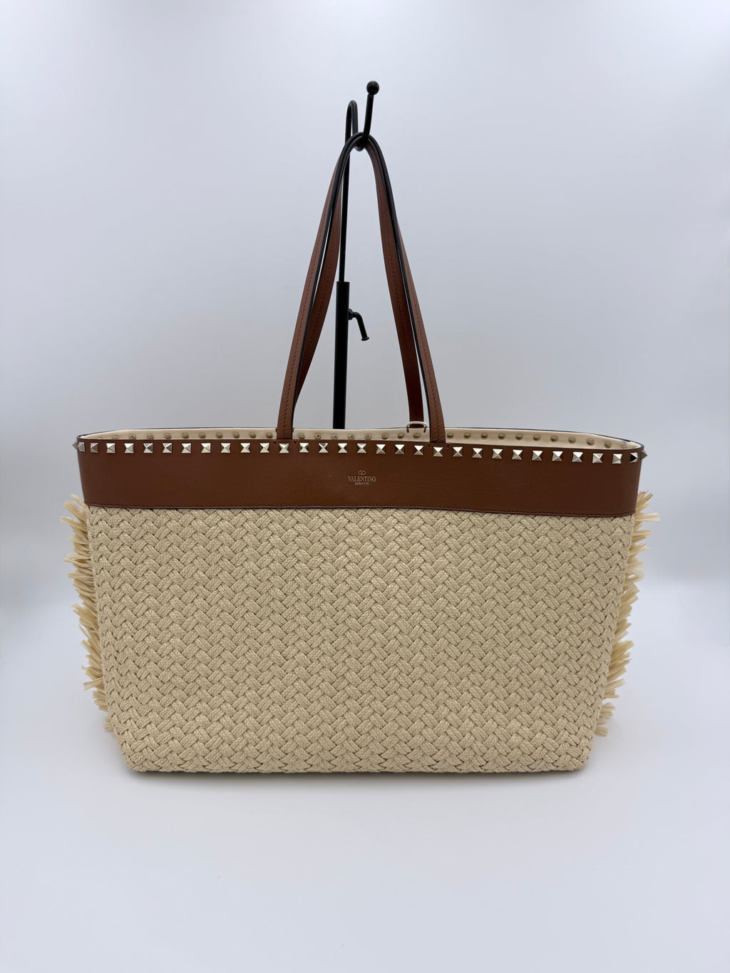 Valentino Raffia Tote  large