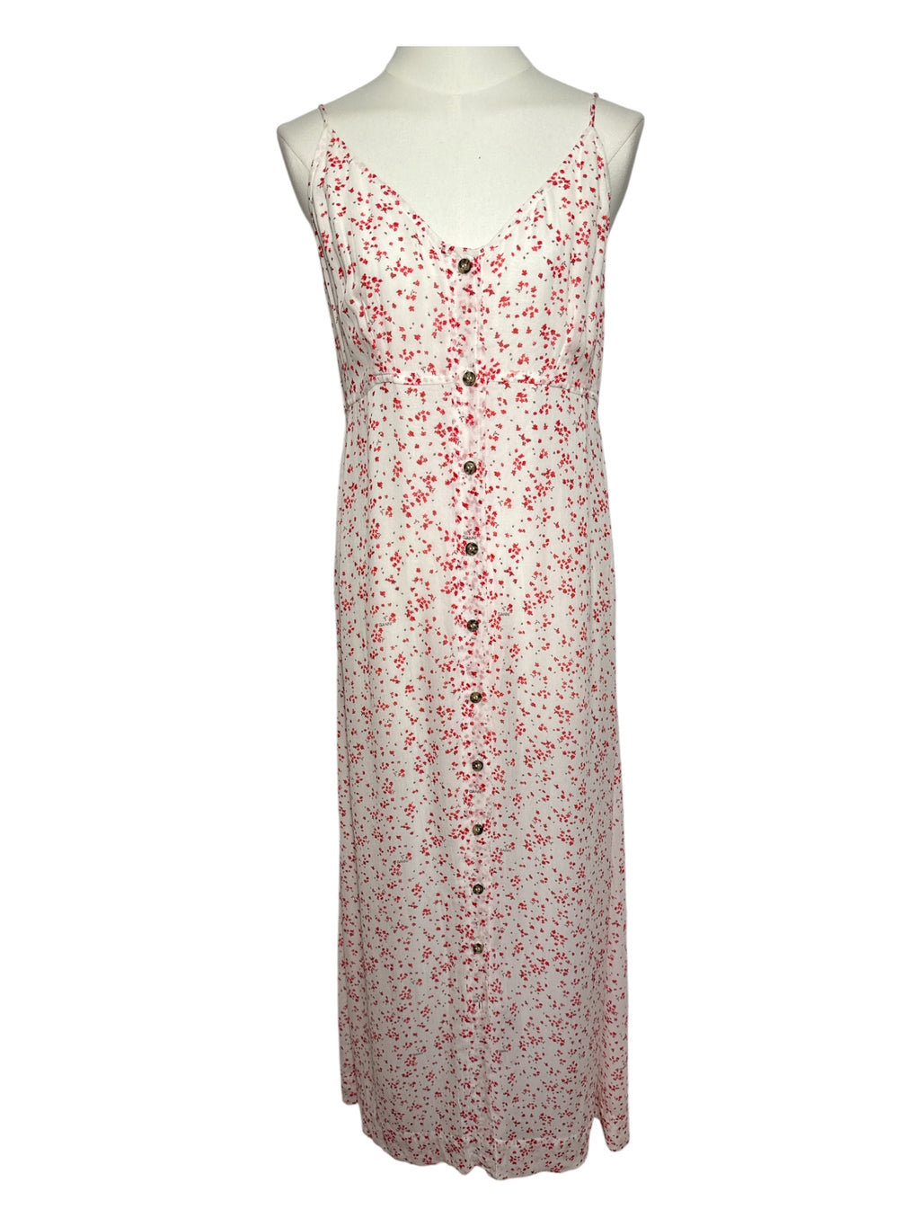 Ganni White red flowers Dress Medium