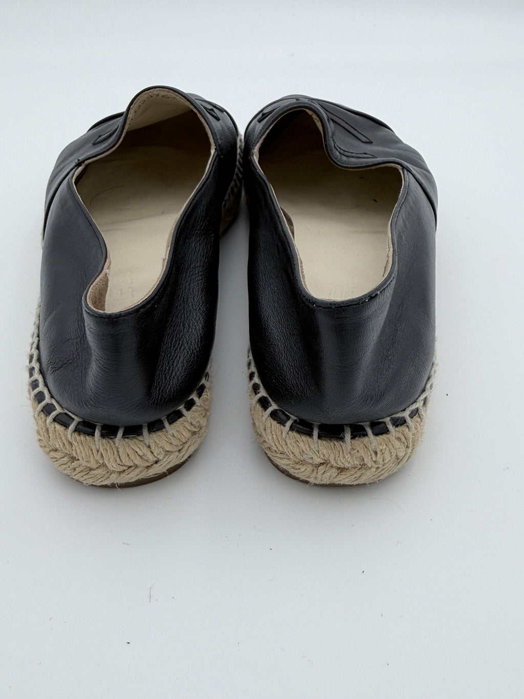 Chanel Black Leather Espadrille size 37 Pre Loved