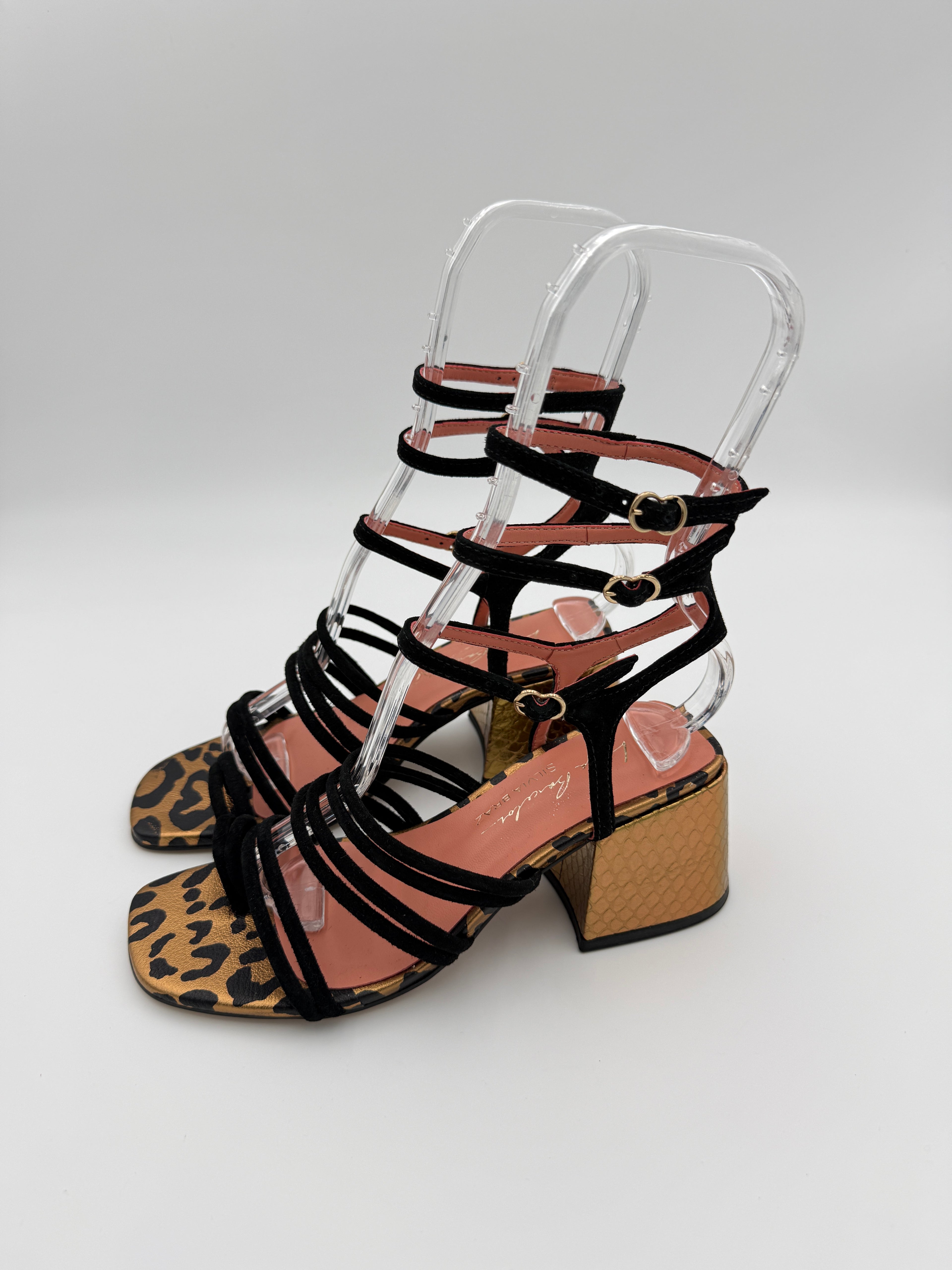 Luiza Barcelos Black Gold Leopard  Sandal B002 V2