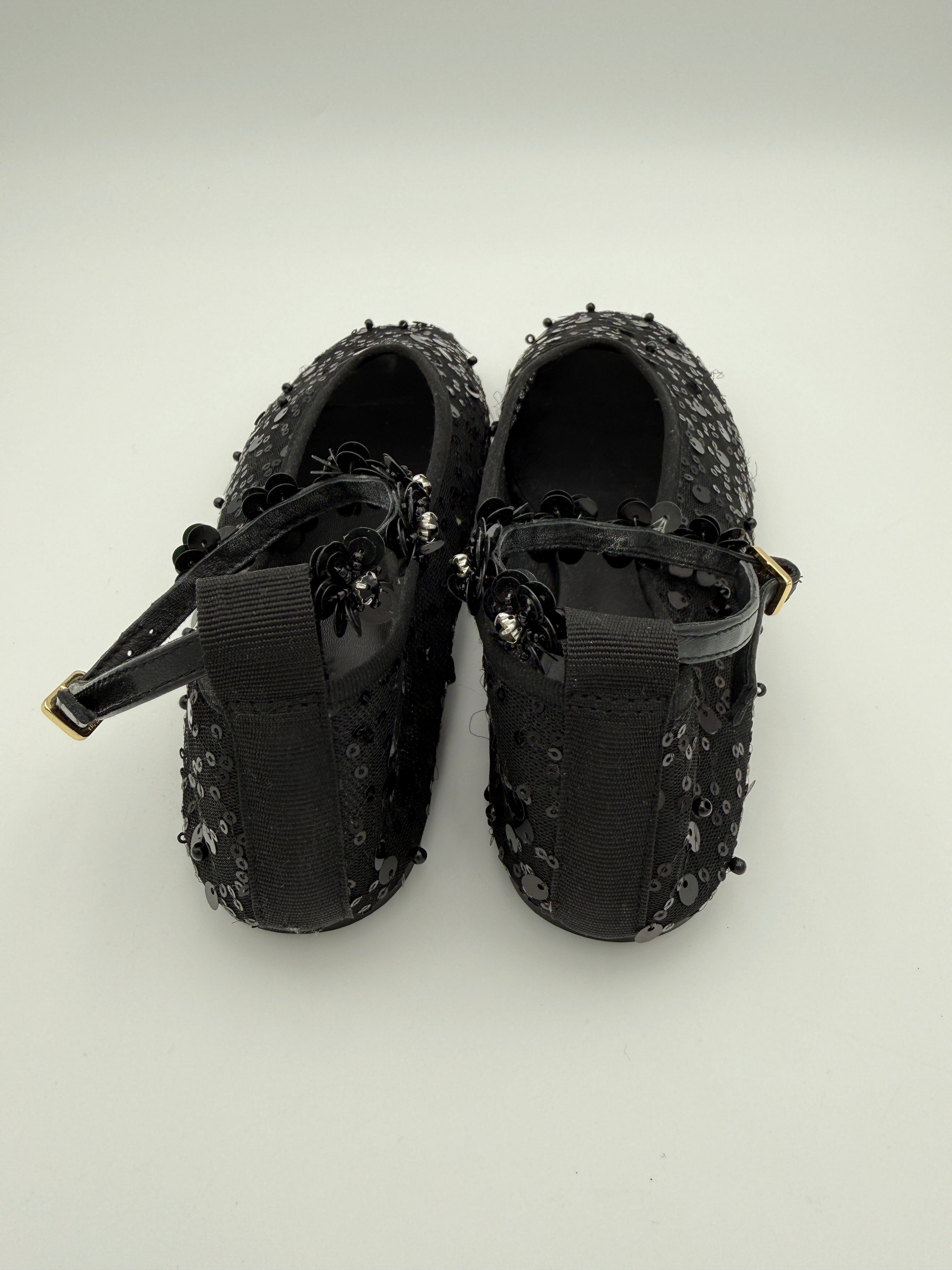 J.Crew Sequin Black Mesh Flats size 8