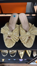 Loeffler randal Gold Bow mule Size 7
