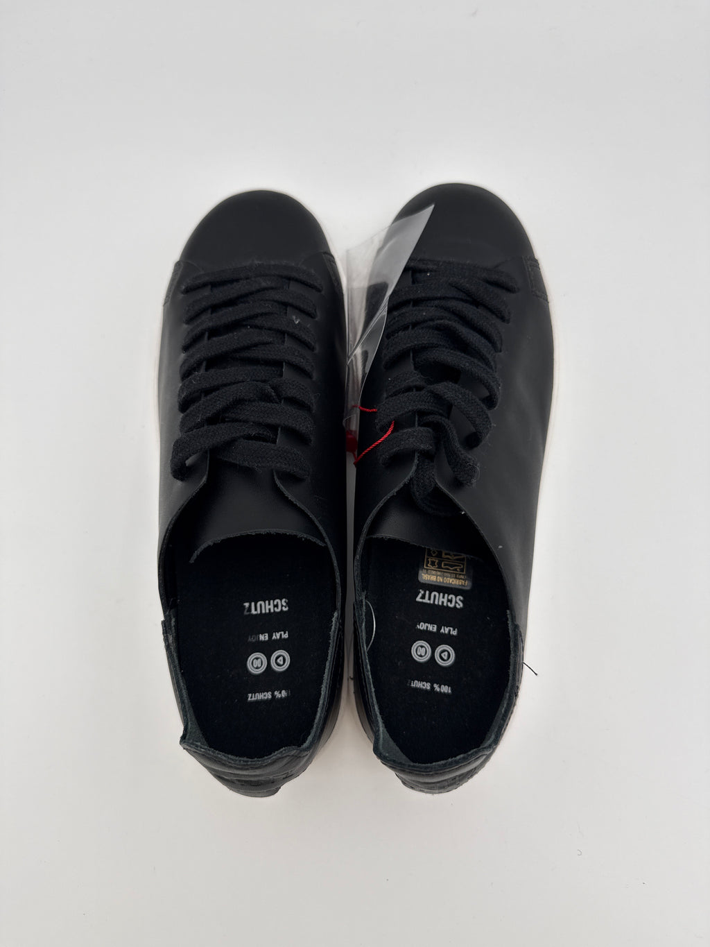 Schutz  New Black Leather Sneaker Size 8US