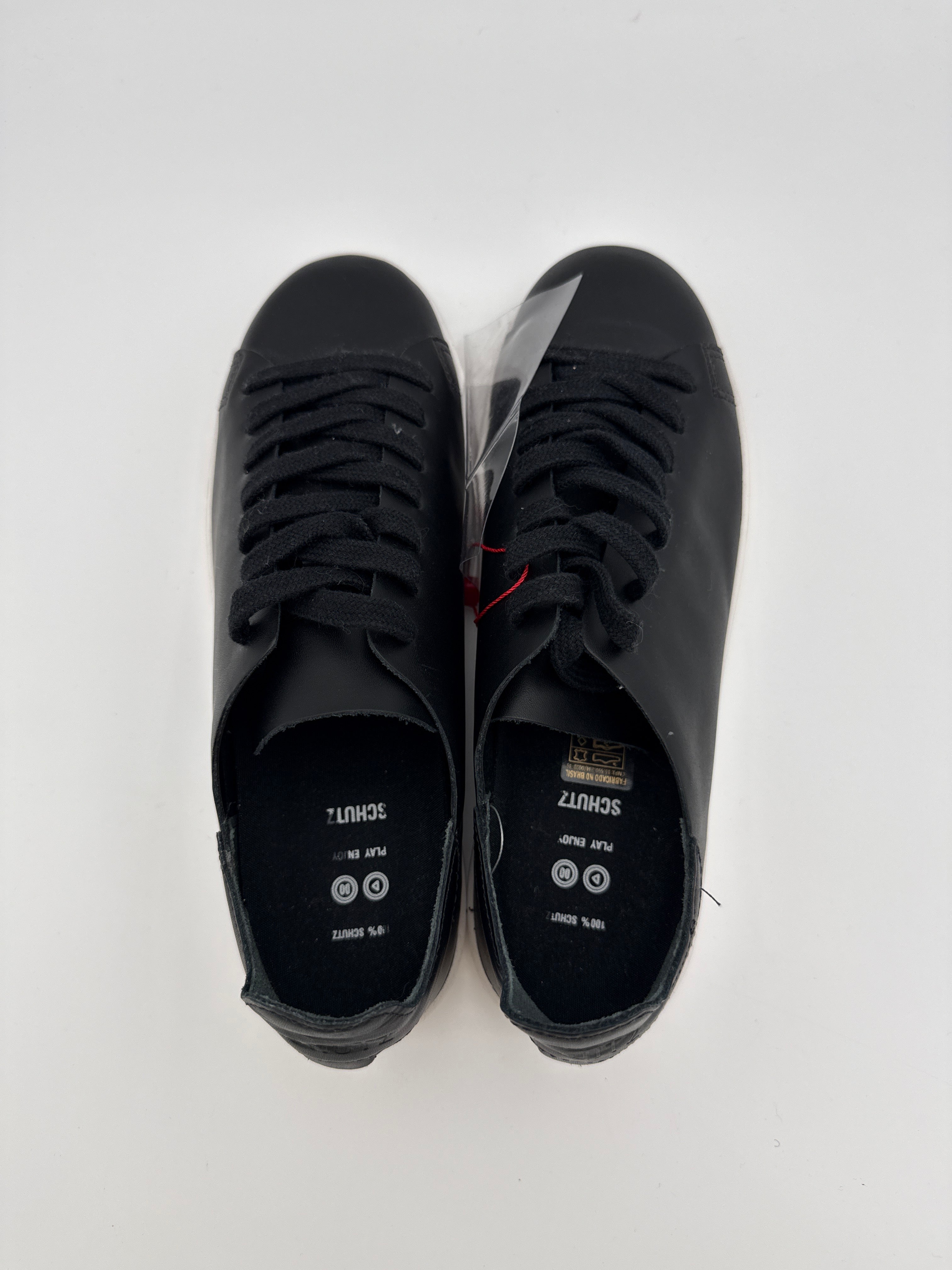 Schutz  New Black Leather Sneaker Size 8US