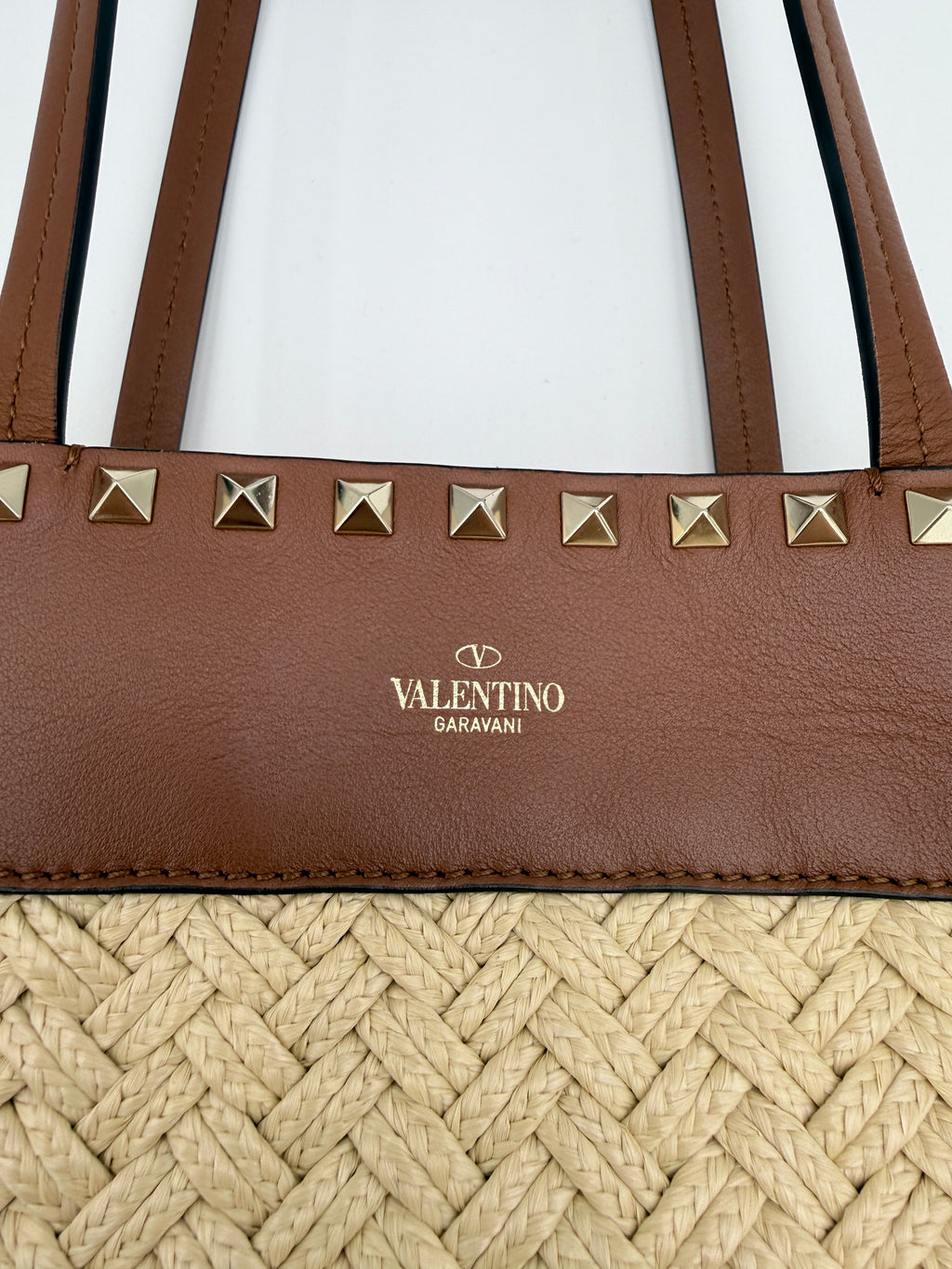 Valentino Raffia Tote  large