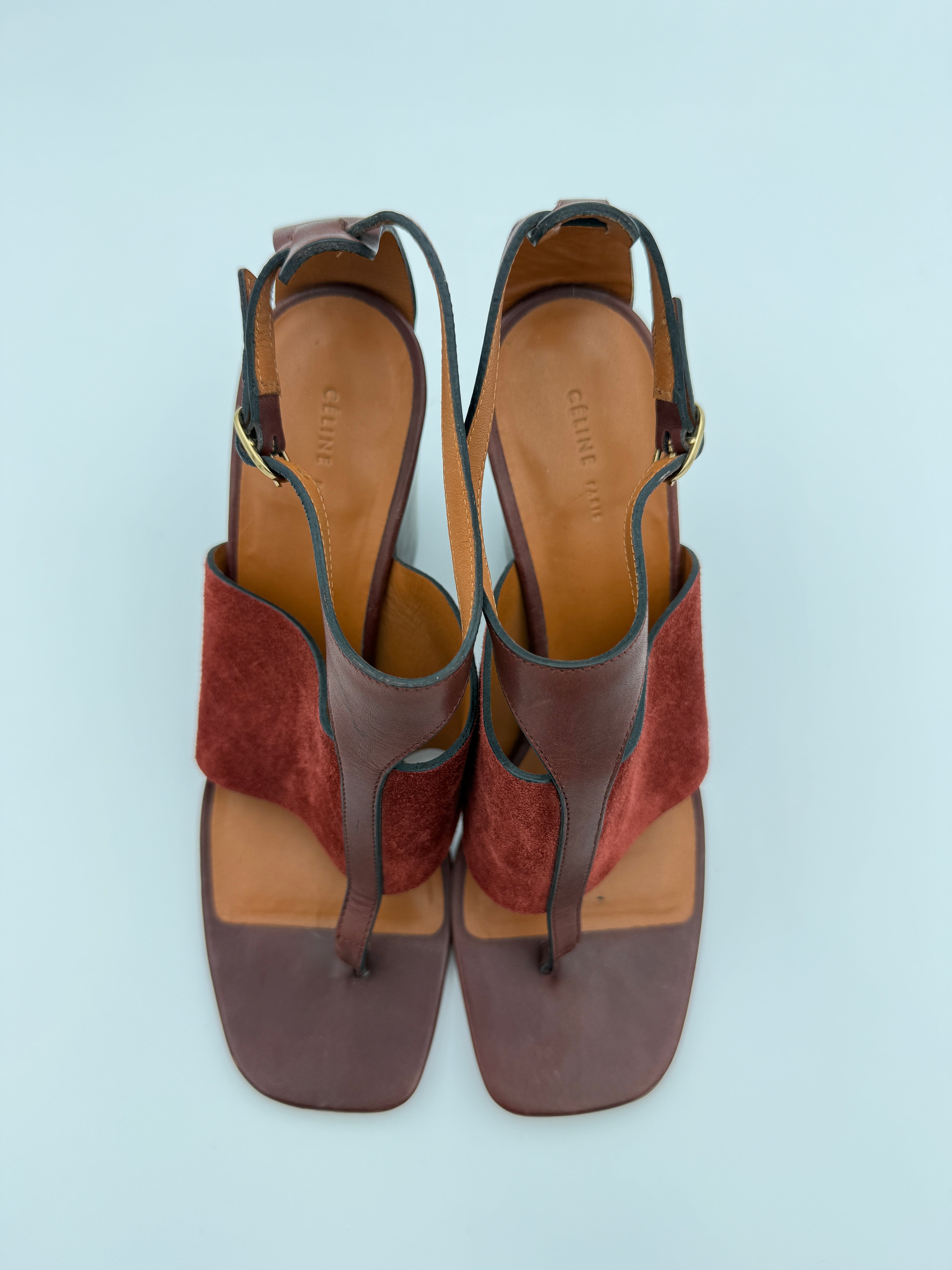 Celine Brown Wood Heels Size 37,5