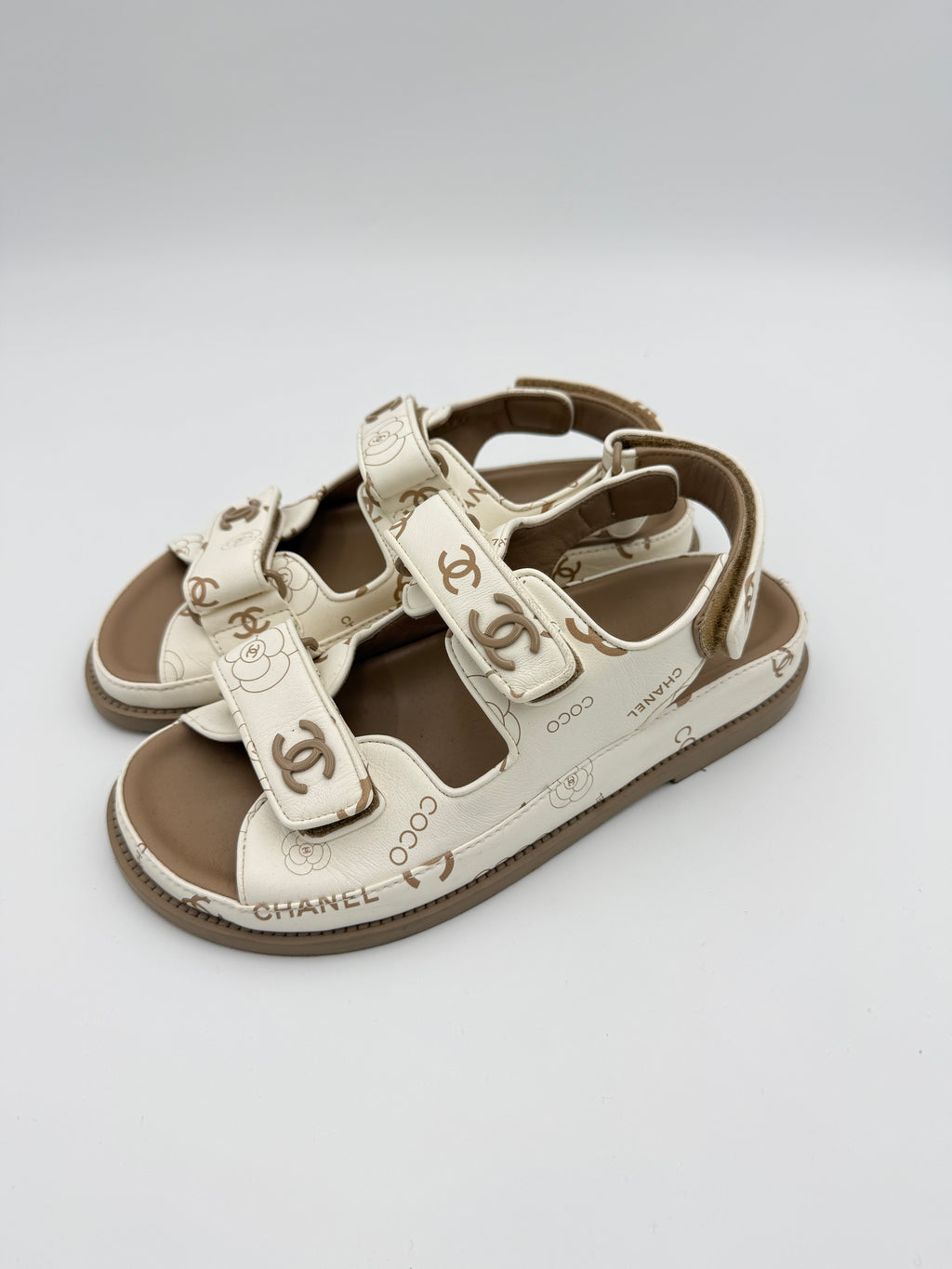 Chanel Off White Dad Sandals Size 37