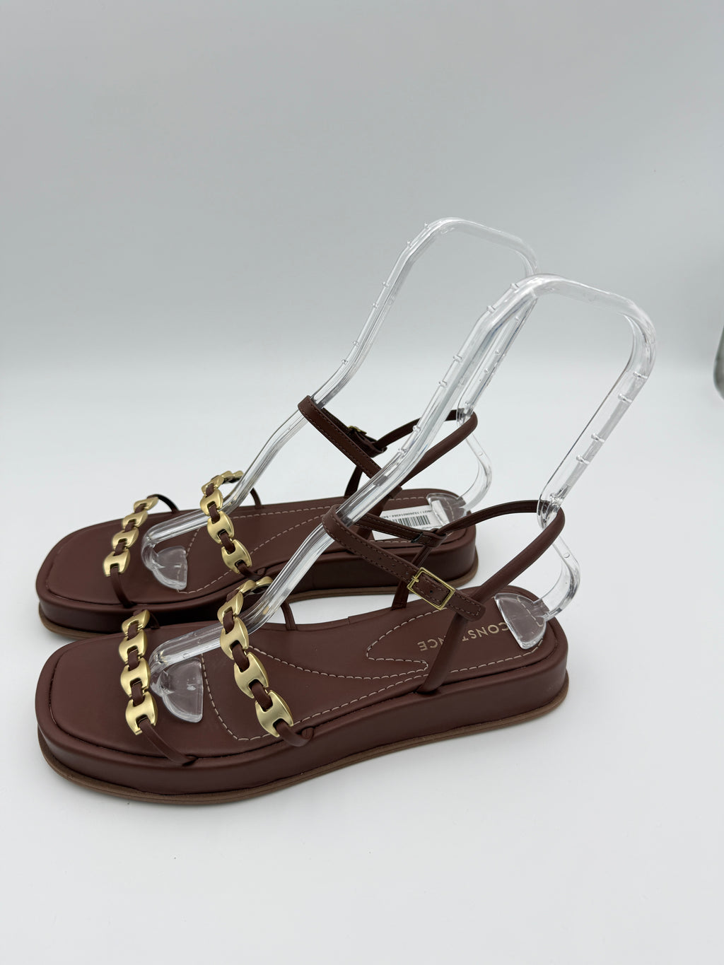 Brown metal flats Size 9