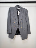 Zara Gray Blazer with Gold Buttons
