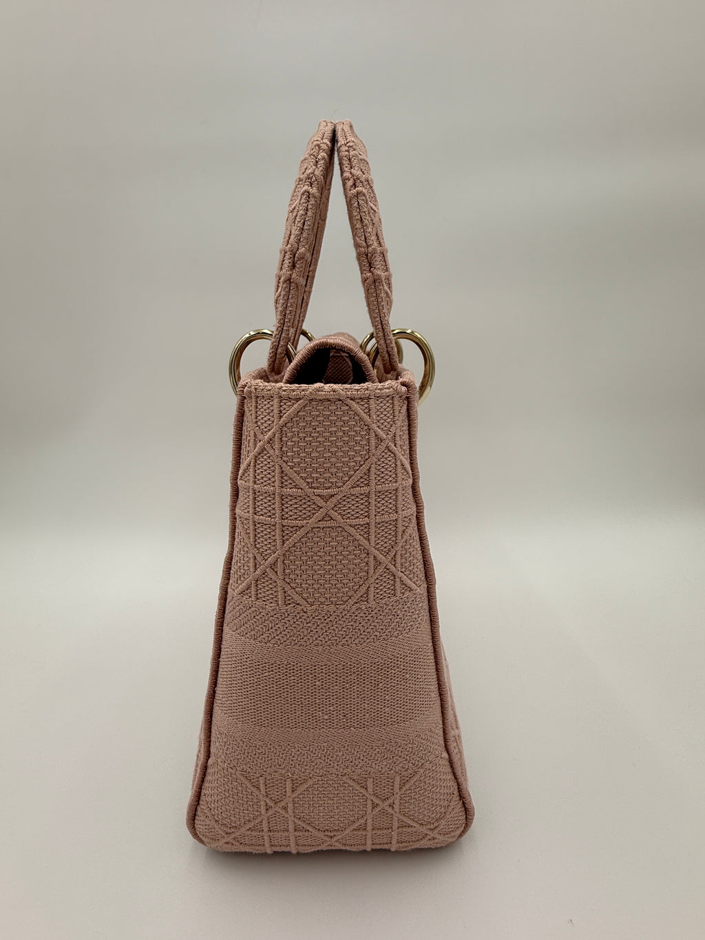 Lady Dior Cannage Rosewood Canvas