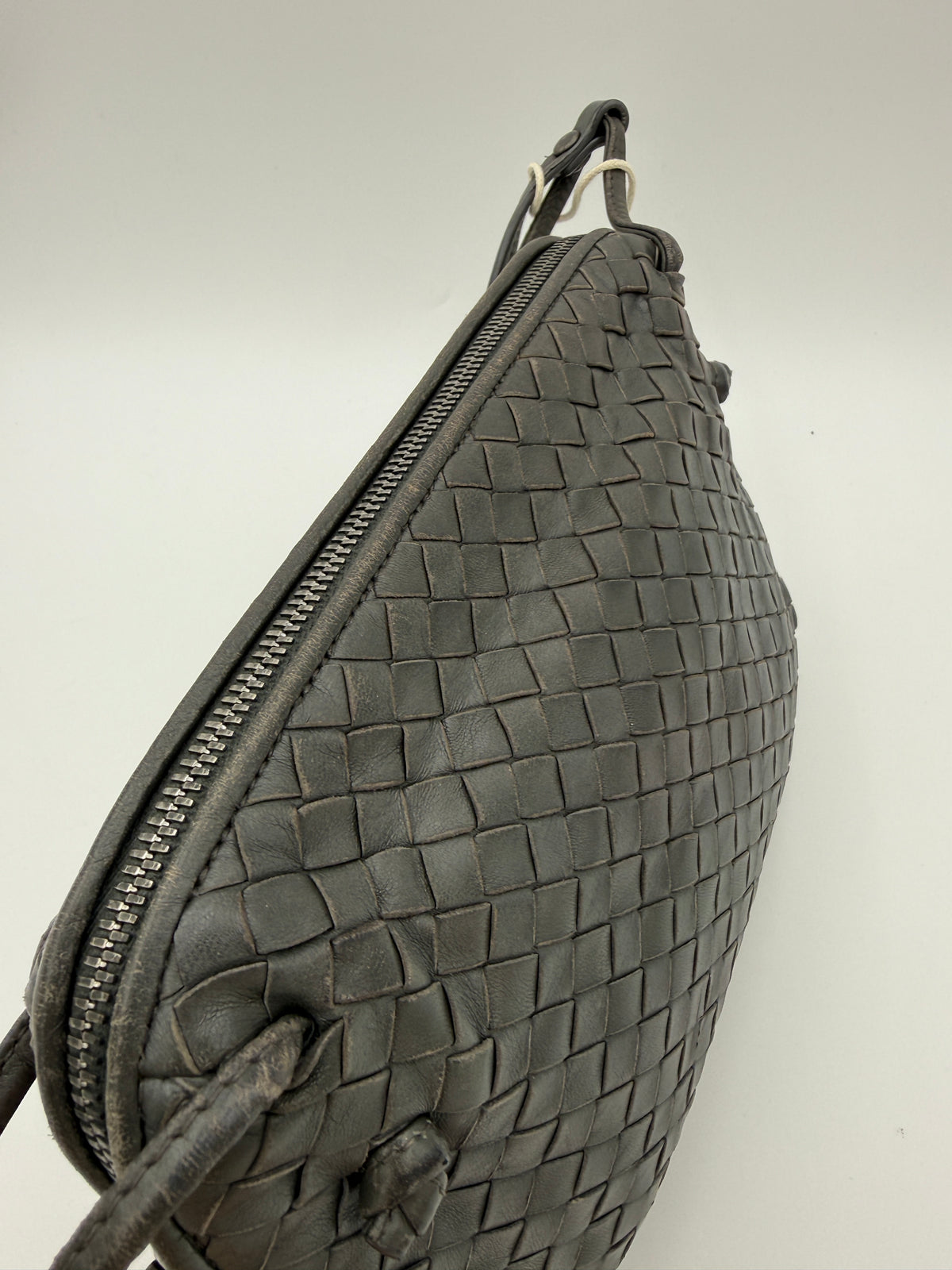 Bottega Veneta Intreciatto Crossbody Dark Gray