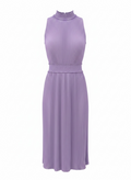 vestido plissado lilas