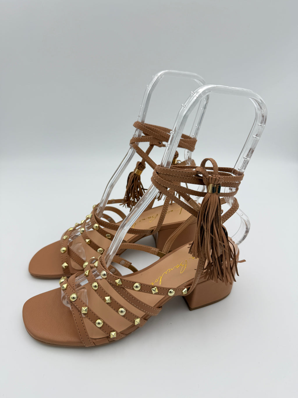 Luiza Barcelos Caramel Ankle Wrap Sandal B076 V9