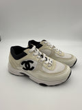 Chanel White Mesh and Suede Sneaker size 36