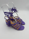 Luiza Barcelos Purple Studded Ankle Wrap sandal B076 V11