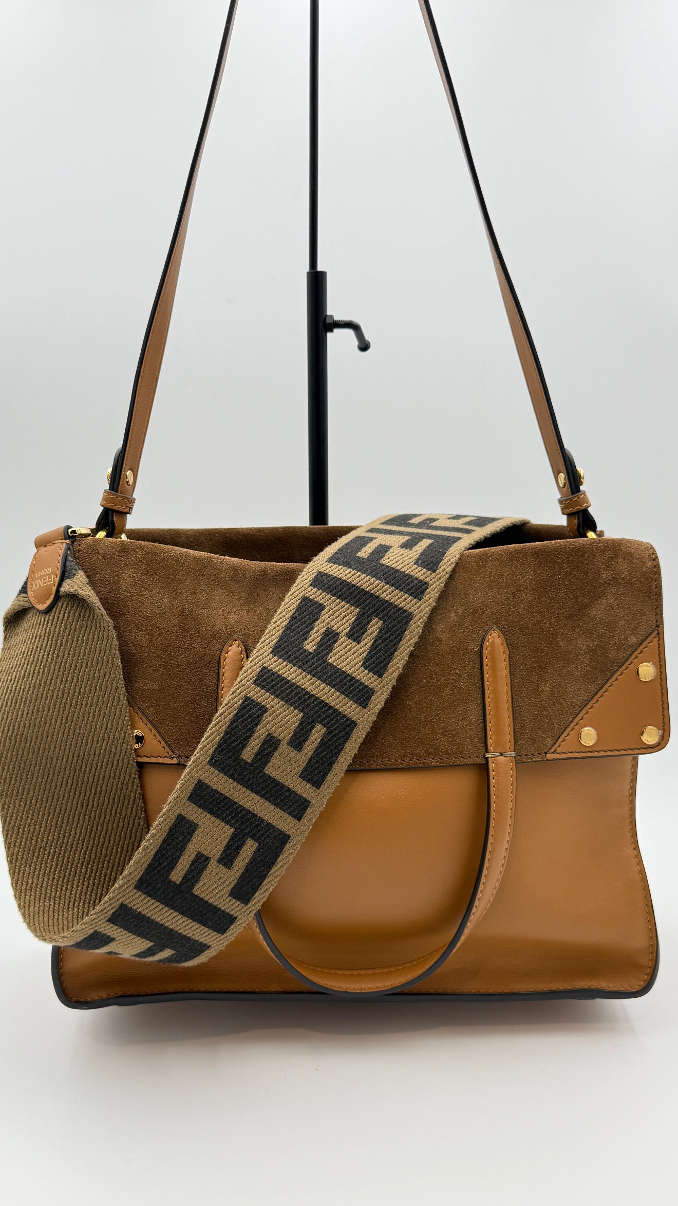 Fendi Grace Flip Tote Brown