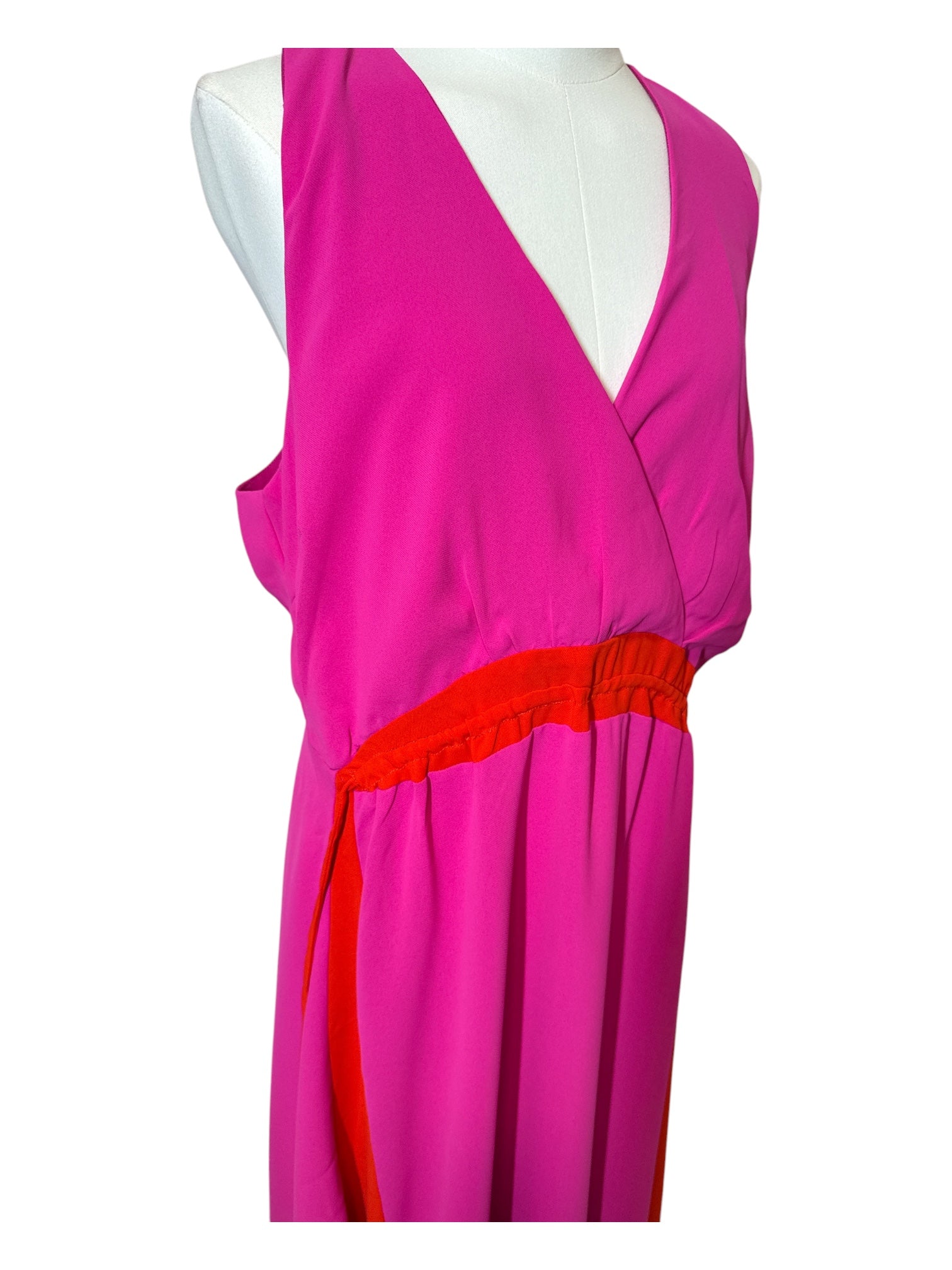 HARLIN Pink Orange Dress XL