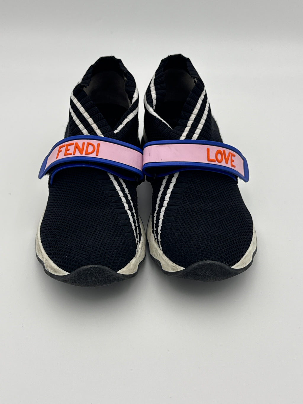 Fendi Rockoko Black Knit Sneaker Size 38