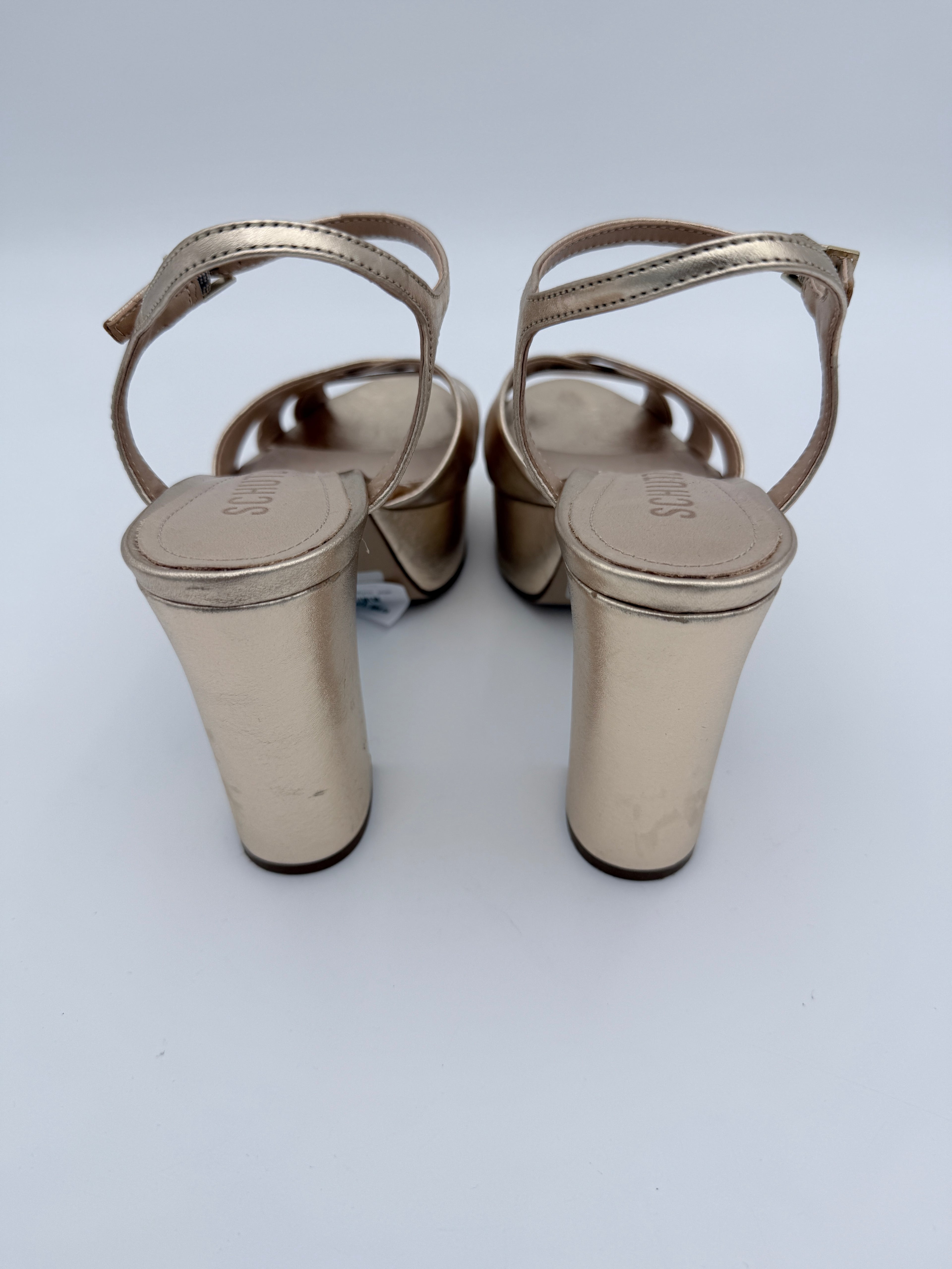 Schutz Metallic Gold Platform  size 6