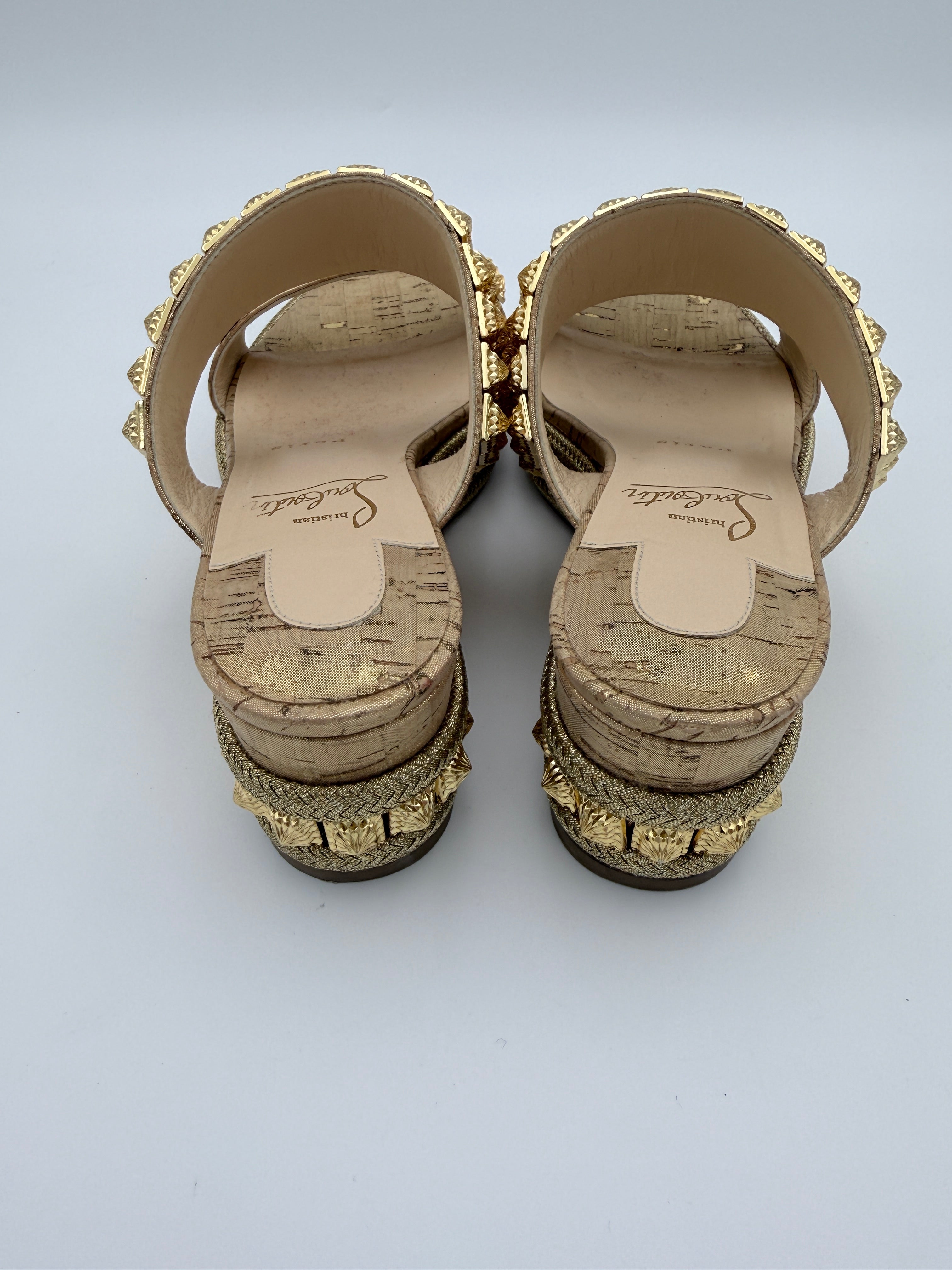 Louboutin Liege petit gold spike size 36 w/ dust