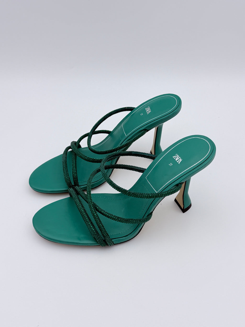 Zara Green Crystal Sandal New size 37