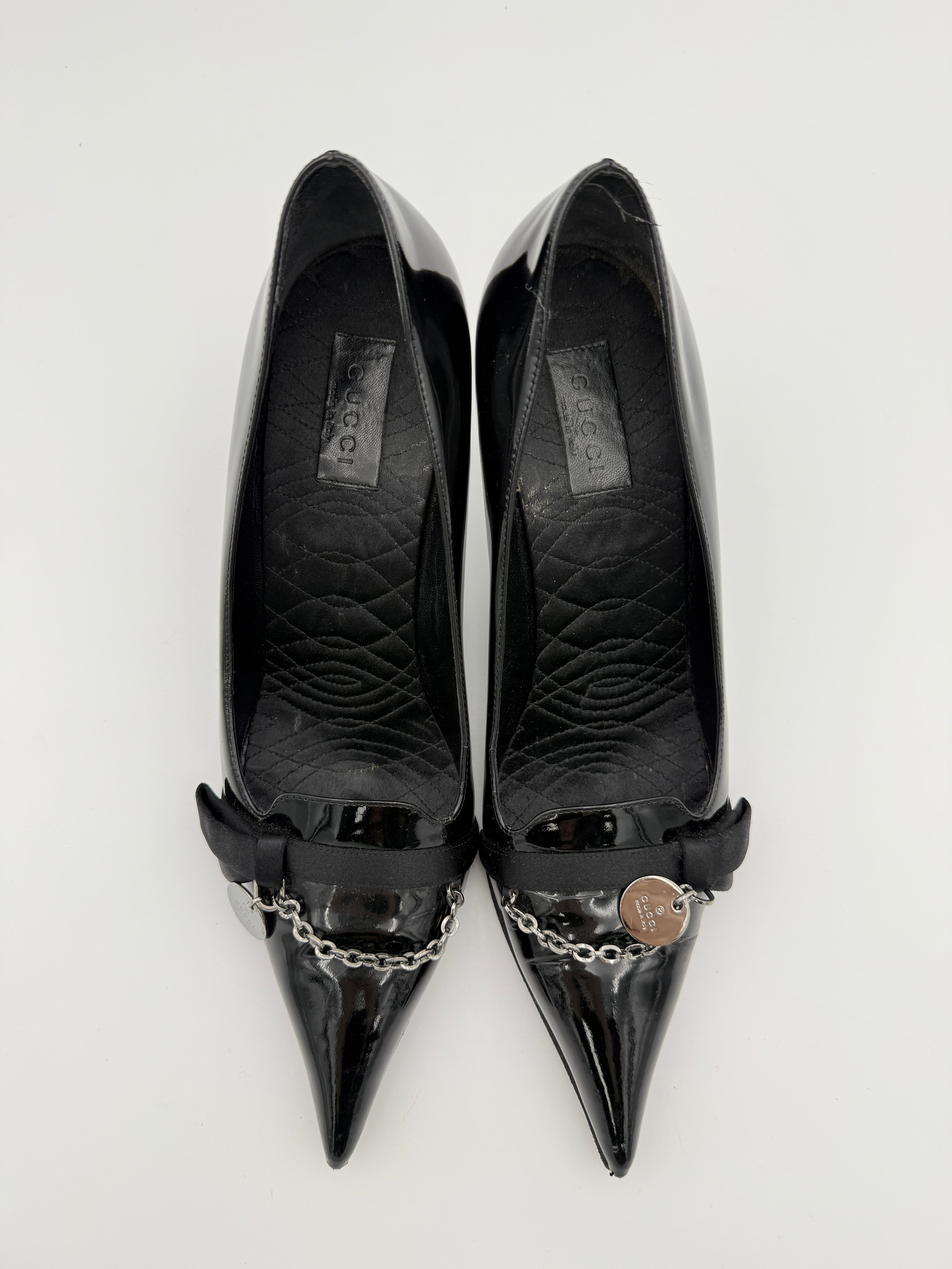 Gucci pointed patent scarpin