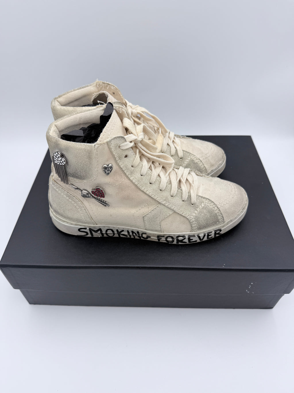 Saint Laurent joe hight top Distressed sneakers size 39