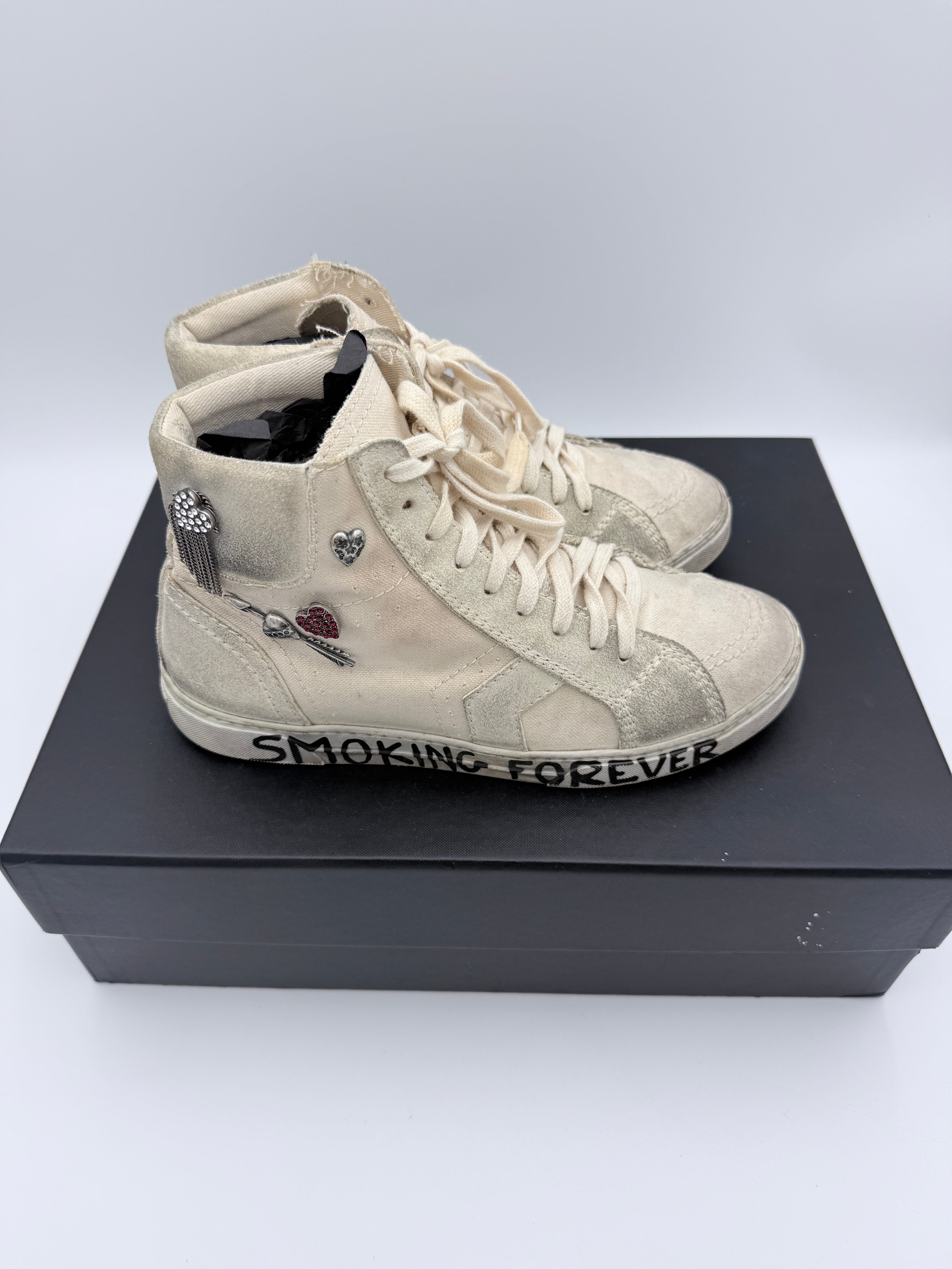 Saint Laurent joe hight top Distressed sneakers size 39